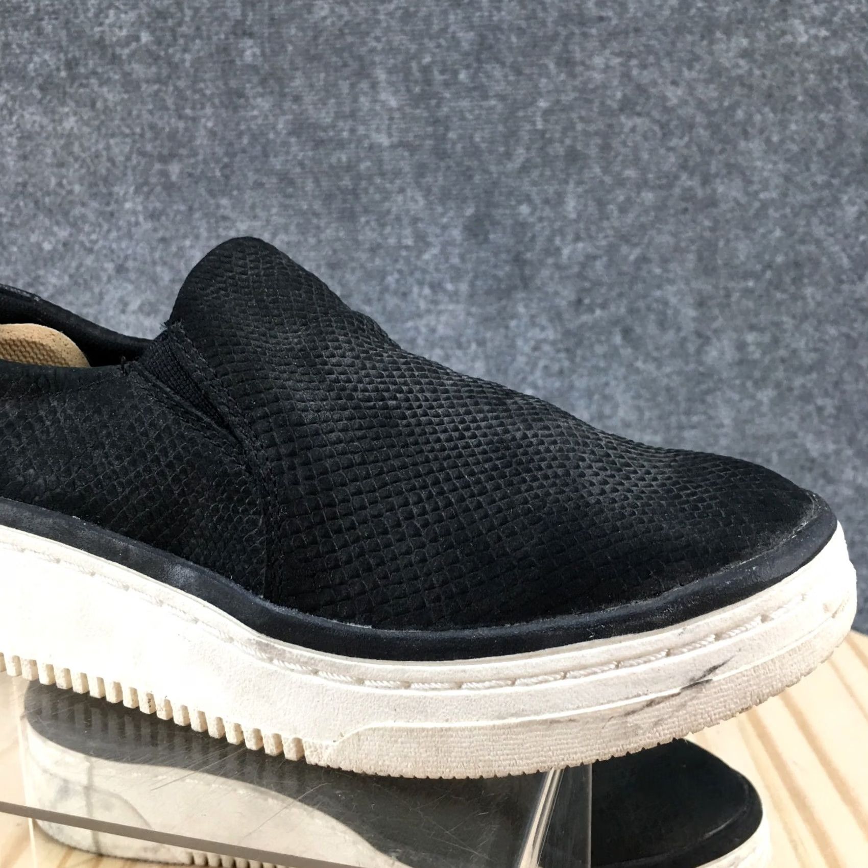 Vintage Dr Scholl's Sneakers Womens 7.5M Black Everywhere Platform Slip On Snake Embossed Shoes Casual Size US 8 / IT 38 - 7 Thumbnail