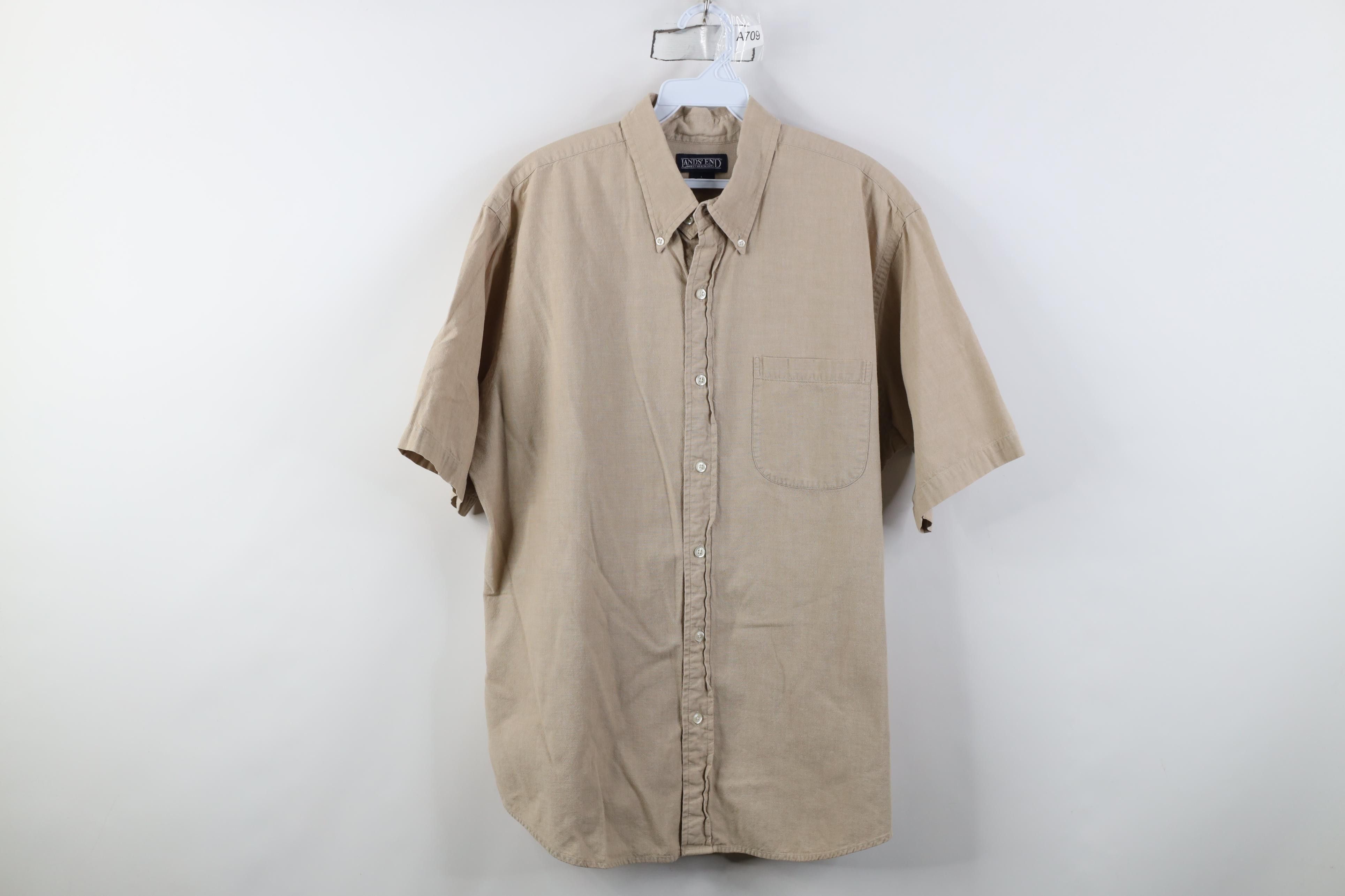Lands' End Vintage 90s Lands End Flannel Short Sleeve Button Down Shirt Size US L / EU 52-54 / 3 - 1 Thumbnail