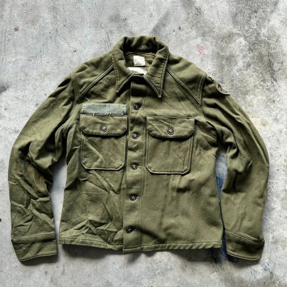 Other Vintage 50s Military Olive Green Field Wool Button Shirt Size US S / EU 44-46 / 1 - 1 Thumbnail