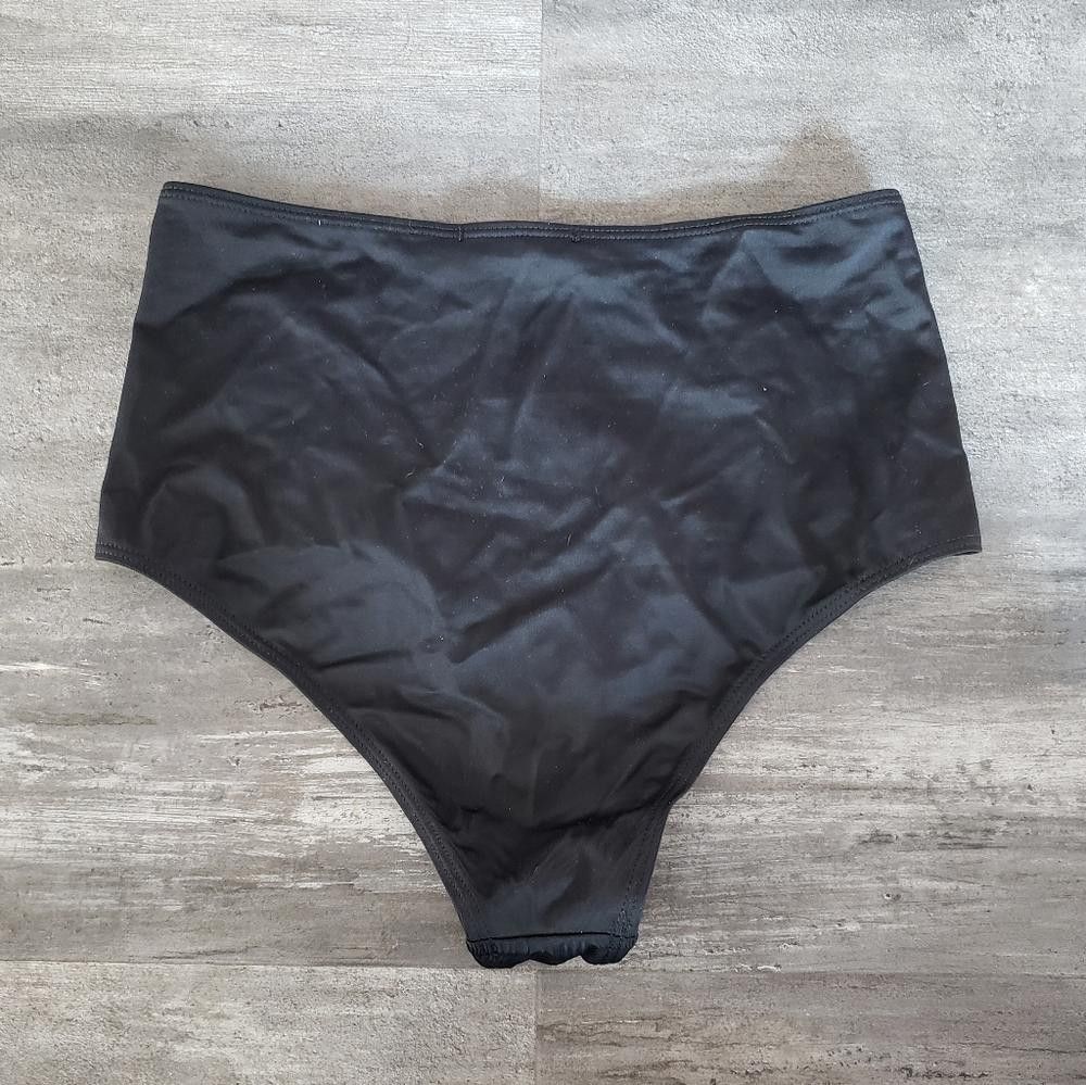Designer Black Missguided High Waisted Bikini Bottoms Size ONE SIZE - 2 Thumbnail
