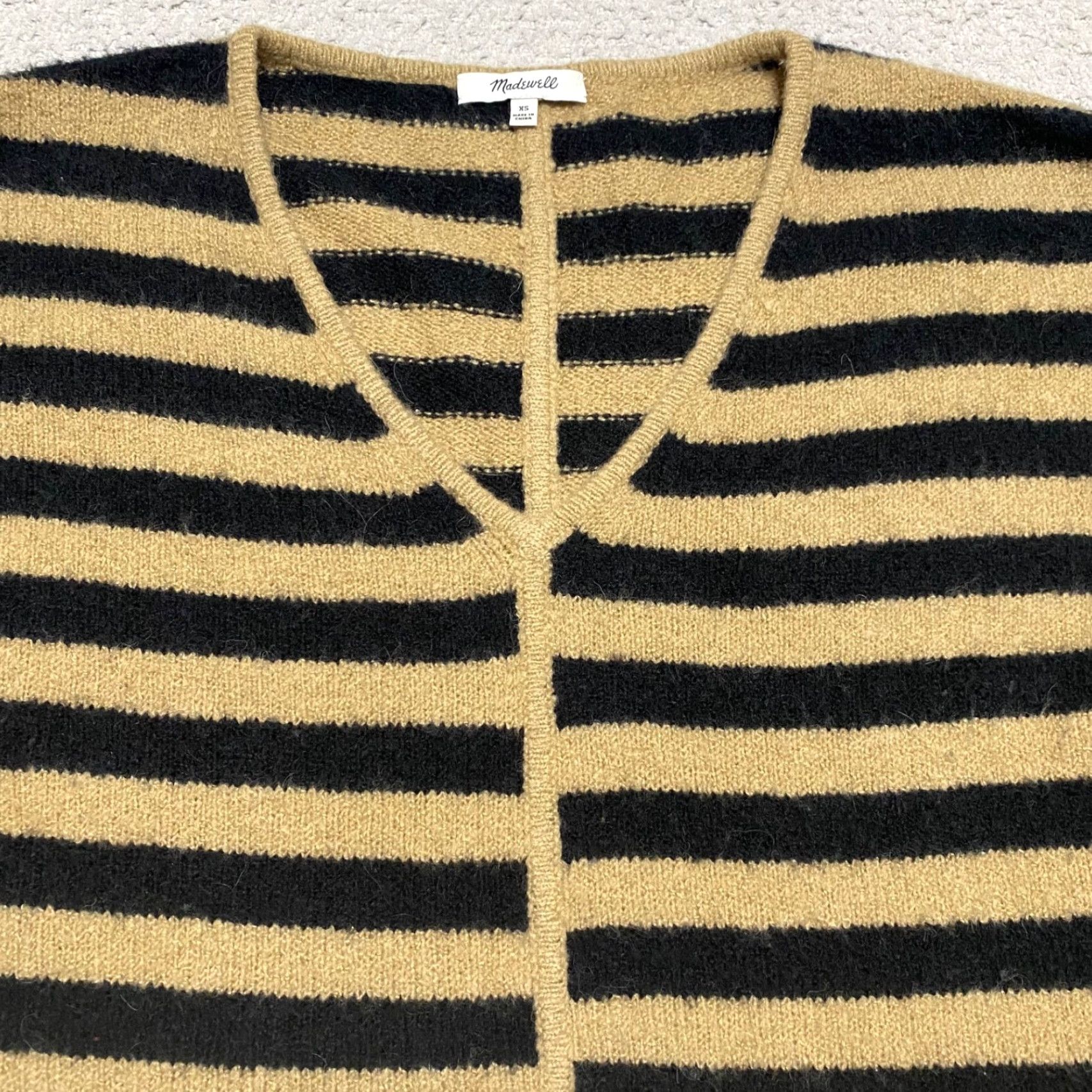 Madewell Madewell Sweater XS Womens Multicolor Striped V-Neck Pullover Wool Alpaca Knit Long Sleeve Shirt Womens, Casual, Regular Fit Size XS / US 0-2 / IT 36-38 - 5 Thumbnail