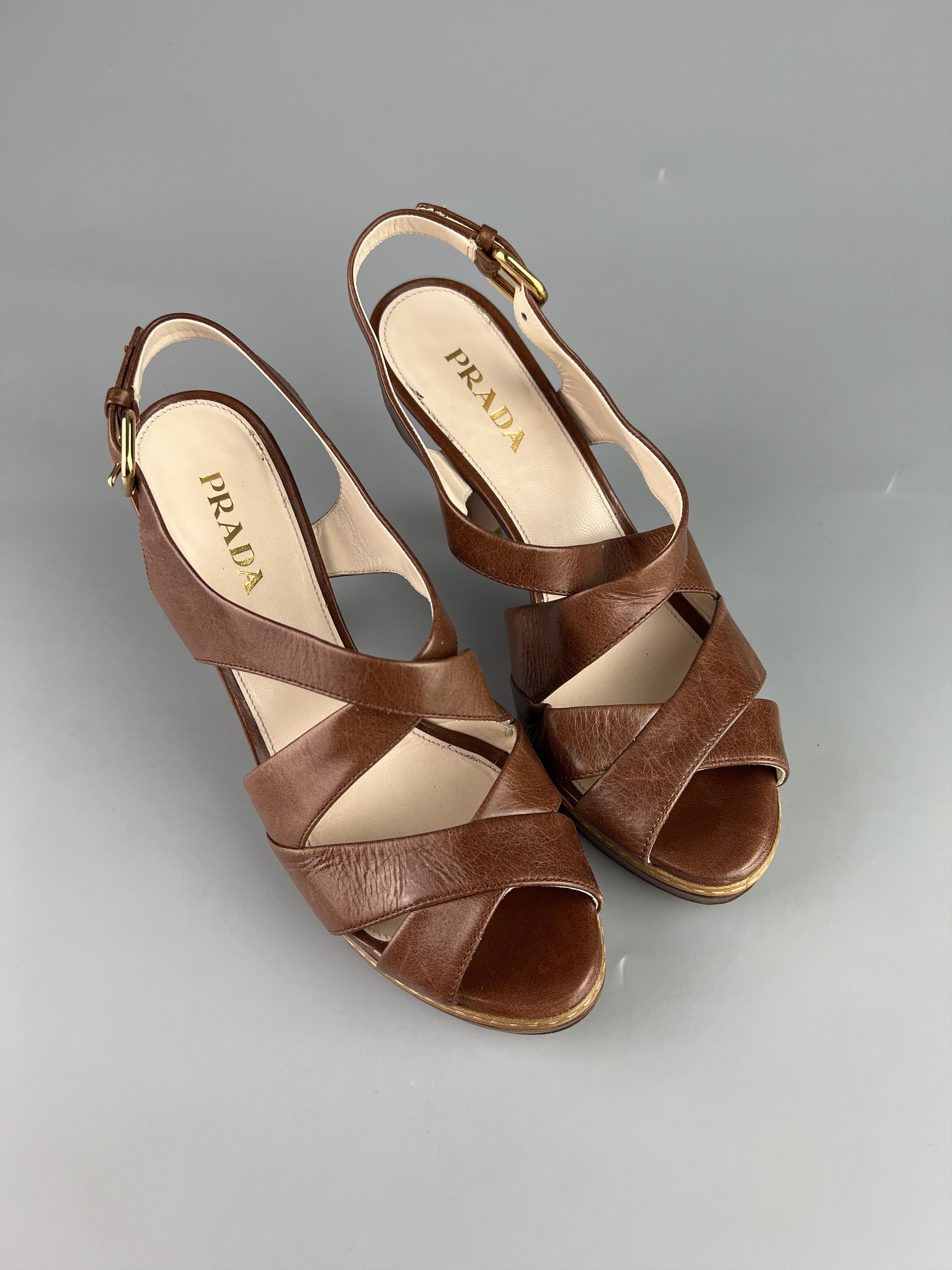 Prada Prada Brown Heels Size 38 Size US 8 / IT 38 - 2 Thumbnail