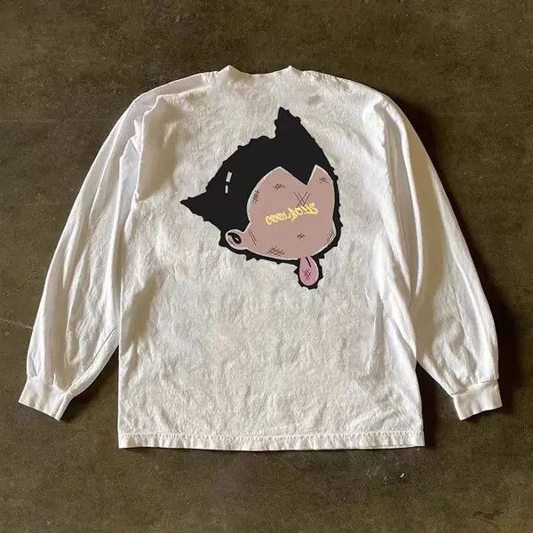 Japanese Brand zai White casual retro Astro Boy print long sleeve t-shirt Size US L / EU 52-54 / 3 - 2 Thumbnail