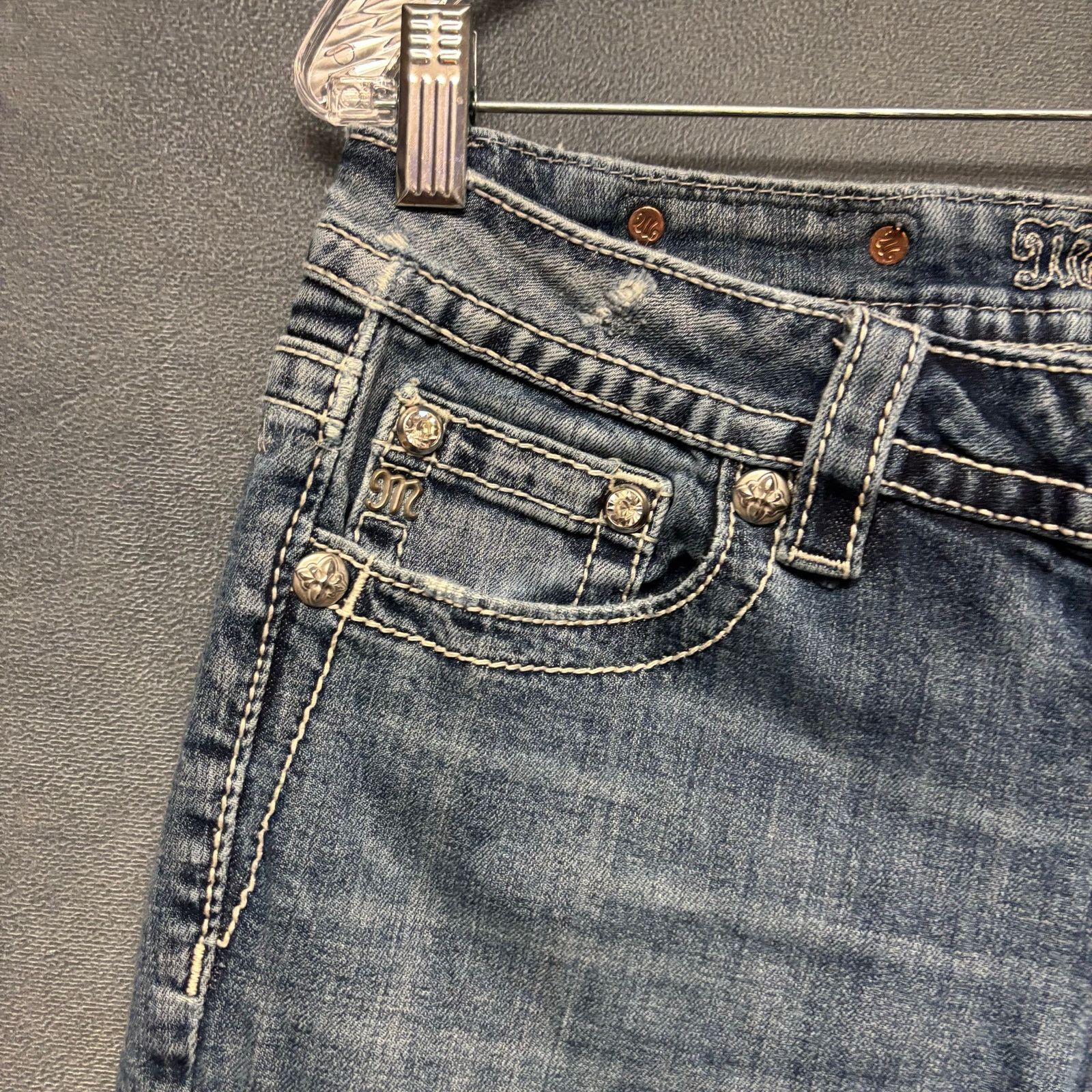 Miss Me Miss Me Studded Embellished Jeans Distress Signature Bootcut Size 30" / US 8 / IT 44 - 11 Thumbnail