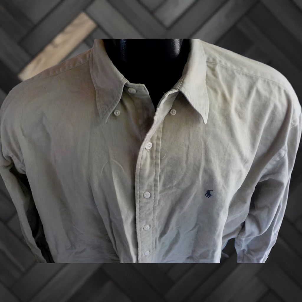 Ralph Lauren RALPH LAUREN Blaire Shirt Button Down LS Tan 100% Cotton SZ XL Men Size US XL / EU 56 / 4 - 1 Thumbnail