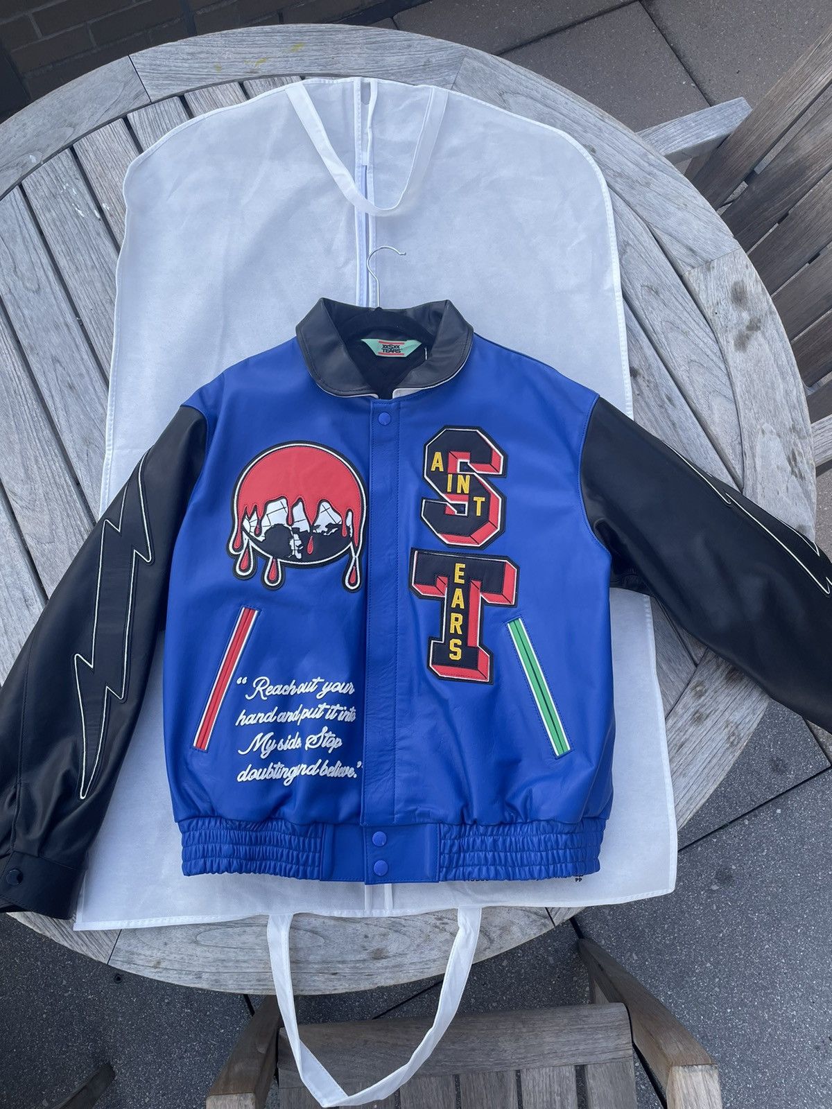 DENIM TEARS × Saint Michael Saint Michael Leather Holy Grail Jacket Size US S / EU 44-46 / 1 - 5 Thumbnail