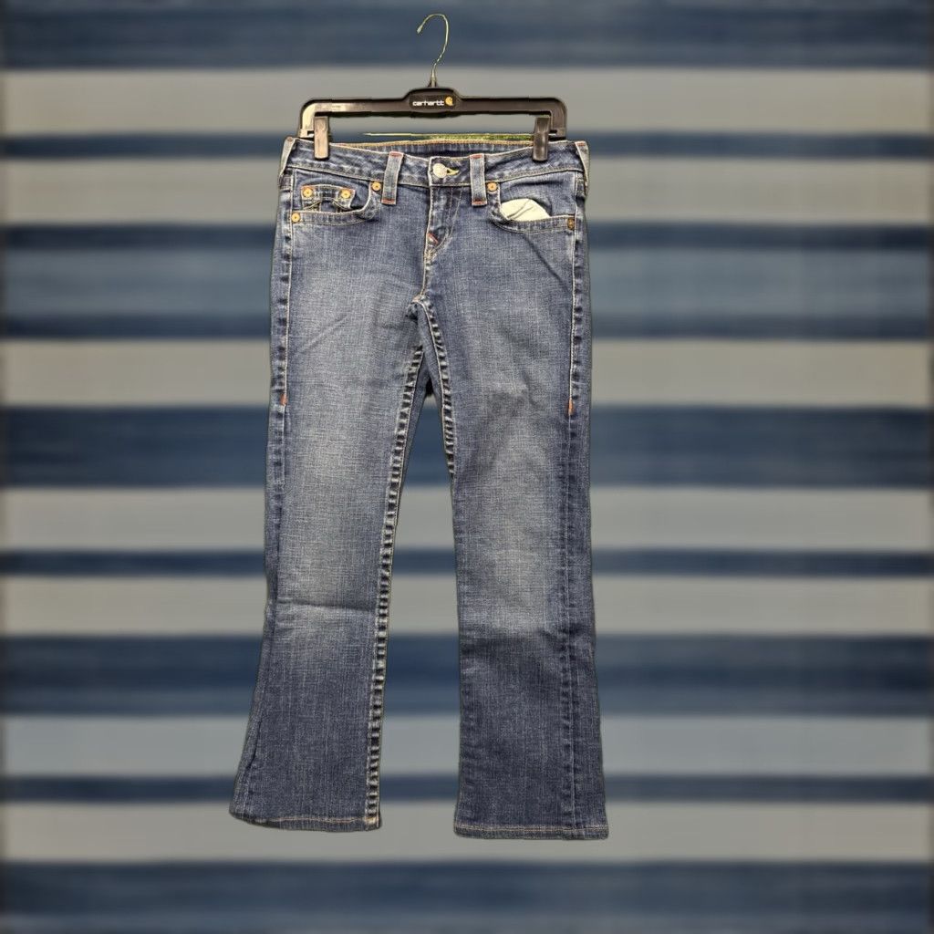 True Religion True Religion Jeans Womens 28 Low Rise Boot Leg Dark Wash Grunge y2k Casual 90s Size 28" / US 6 / IT 42 - 1 Thumbnail