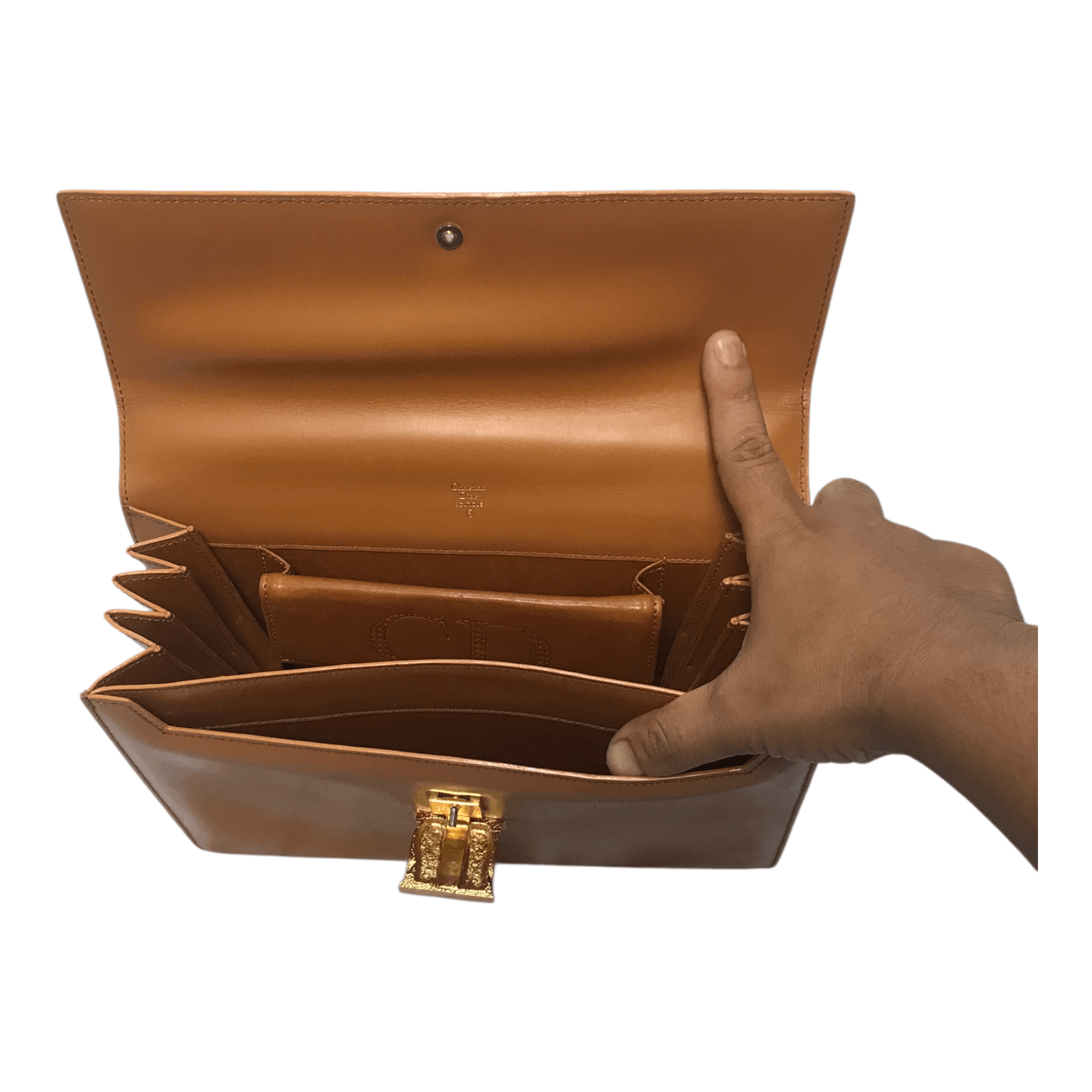 Christian Dior Monsieur Cristian Dior Leather Brown HandBag Size ONE SIZE - 12 Thumbnail