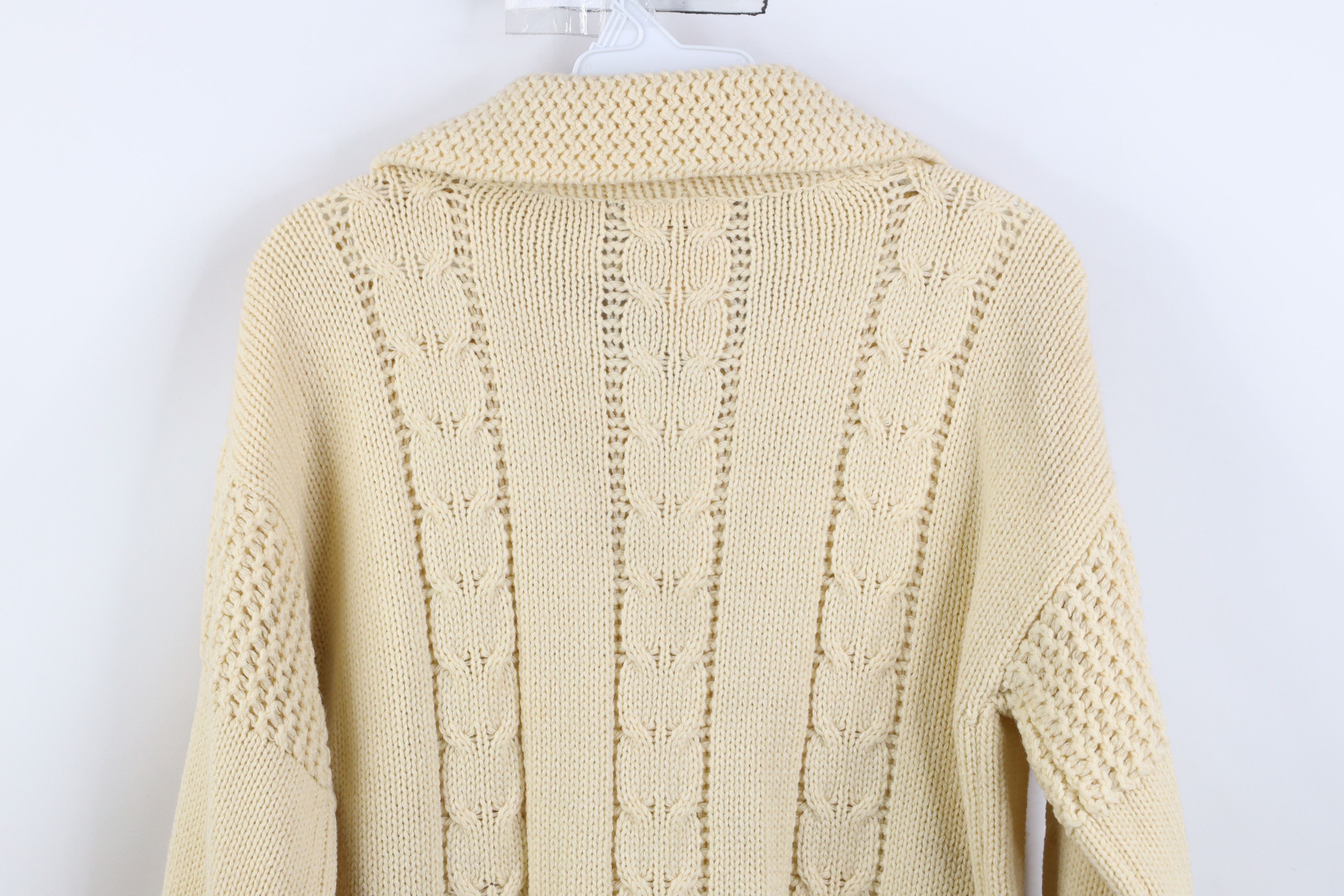 Vintage Deadstock Vintage 60s 70s Fisherman Knit Cardigan Sweater Size M / US 6-8 / IT 42-44 - 12 Thumbnail