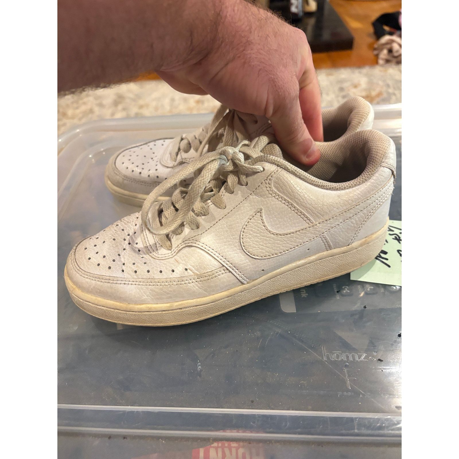 Nike Nike Court Borough Low White Sneakers Womens Size 7 Leather Size US 7 / IT 37 - 4 Thumbnail