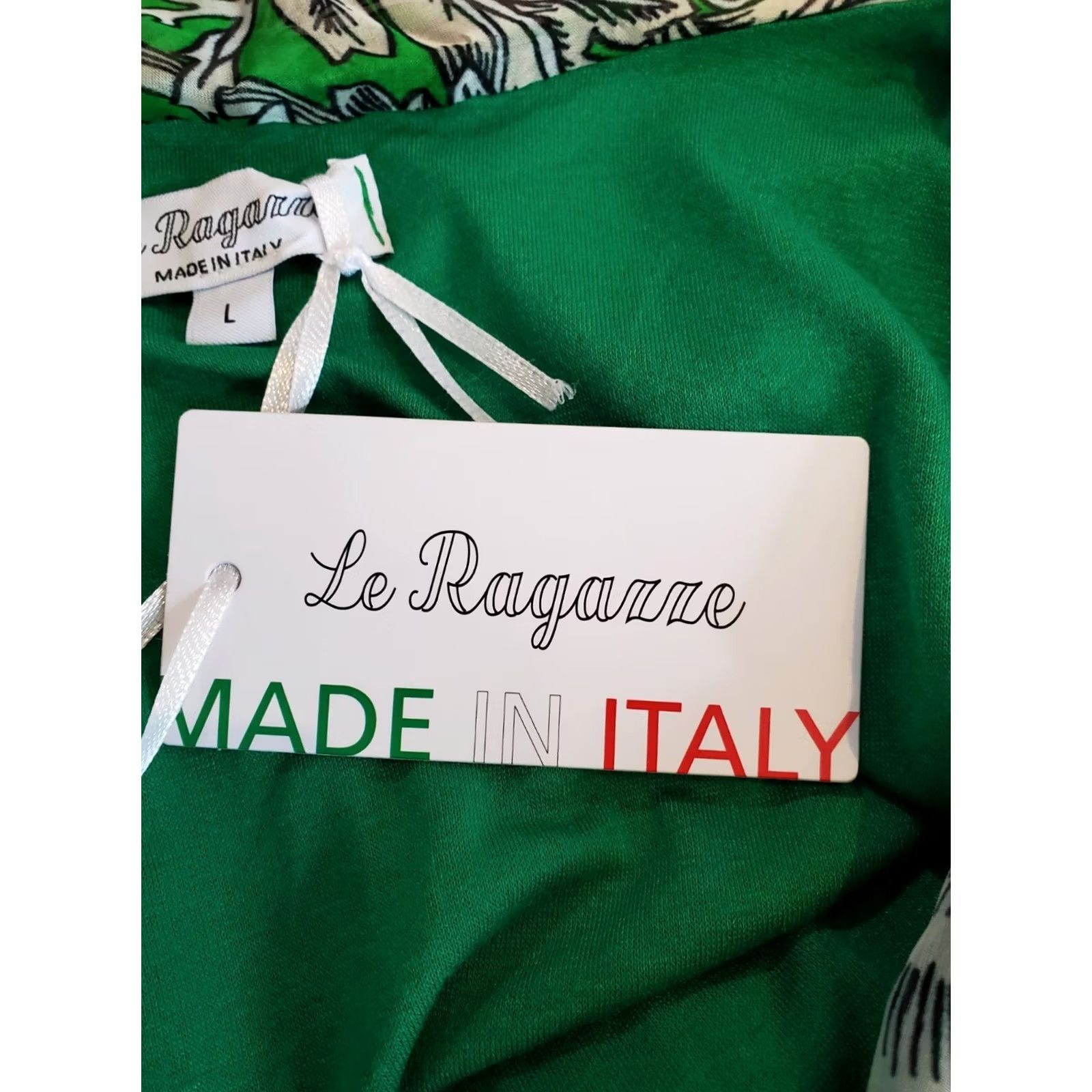 Vintage Le Ragazze Green Floral Maxi Dress Airy Silk Blend SE013-21 Women's Size L New Size L / US 10 / IT 46 - 7 Thumbnail