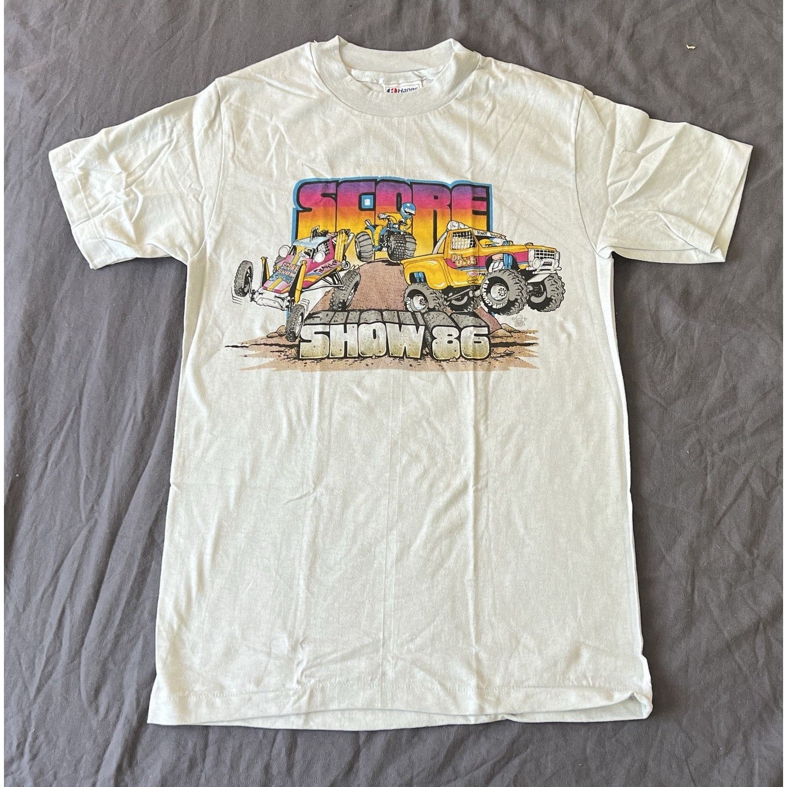 Hanes Score Show Racing ‘85 Vintage T-Shirts Men’s Grey Deadstock Size US S / EU 44-46 / 1 - 3 Thumbnail