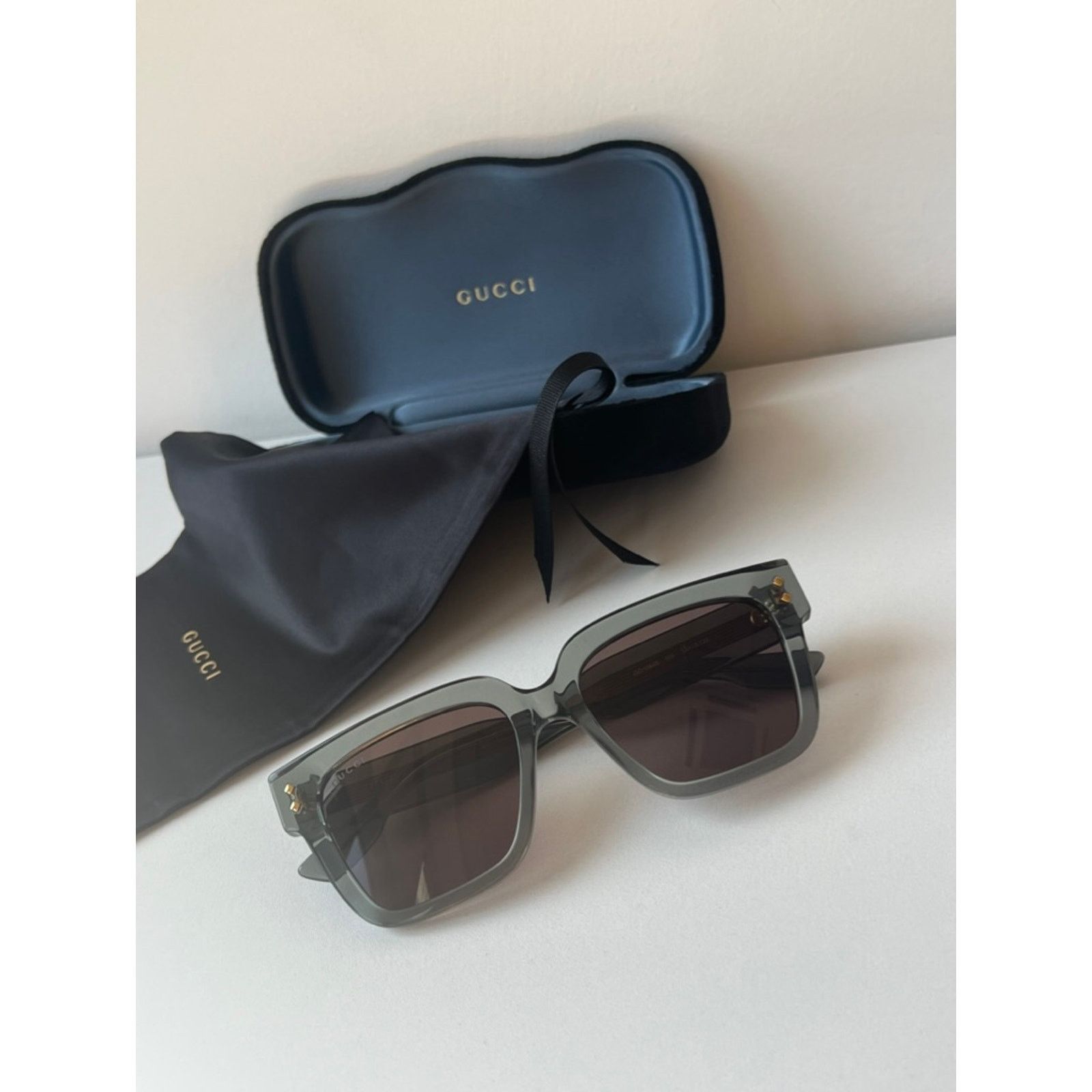 Gucci NEW Gucci GG1084S Grey Unisex Square Sunglasses Size ONE SIZE - 2 Thumbnail