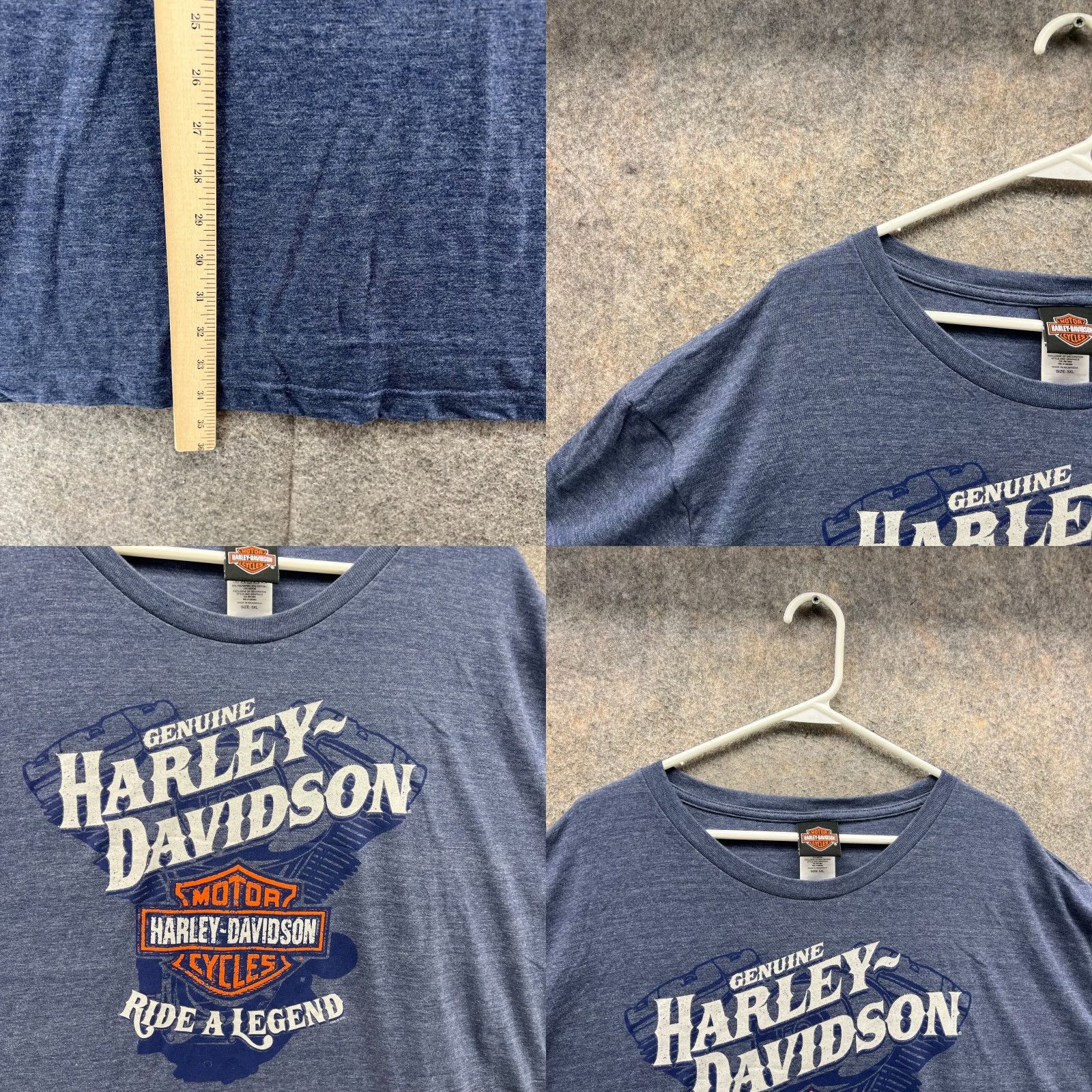 Harley Davidson Harley-Davidson Shirt Men 5XL Blue Orange Biker Tee Motorcycle Crewneck T-Shirt 2019 Size US XXL / EU 58 / 5 - 8 Thumbnail