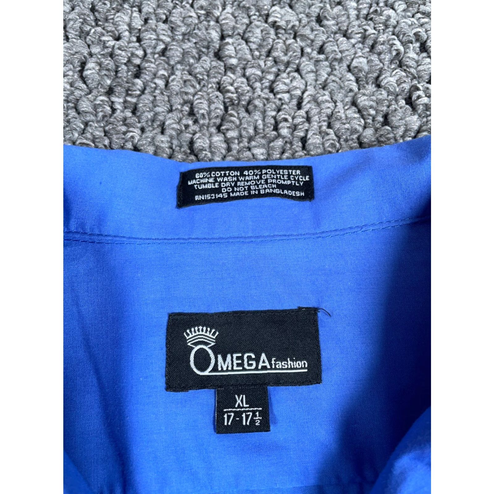 Omega OMEGA Guayabera Pleated Pocket Shirt Adult XL Blue Cotton Blend Cuban Retro Tag Size US XL / EU 56 / 4 - 3 Thumbnail