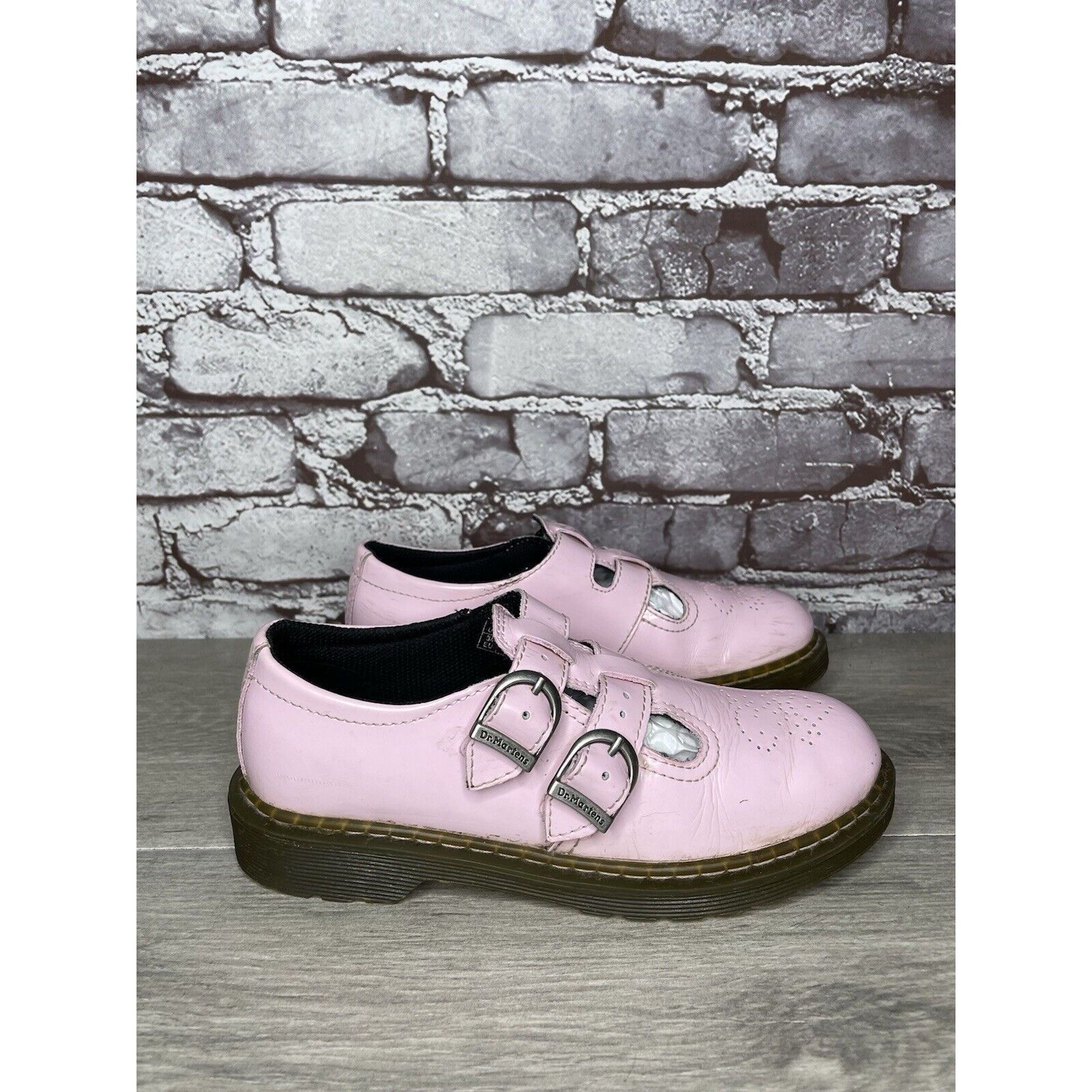 Dr. Martens Dr. Martens 8065 J Pink Patent Leather Mary Jane Strap Shoes Size US 5.5 / IT 35.5 - 22 Thumbnail