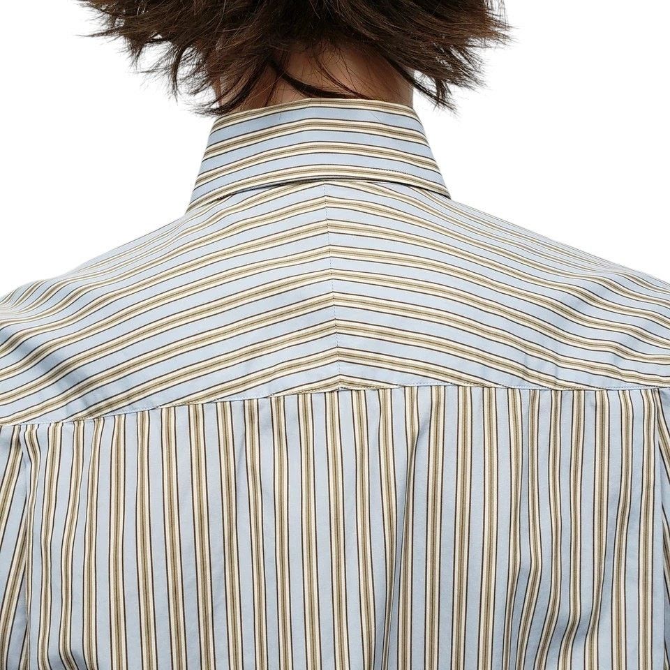 J.McLaughlin J. McLaughlin Shirt Striped Flip Cuff Contrast Collar Button Size US XL / EU 56 / 4 - 9 Thumbnail