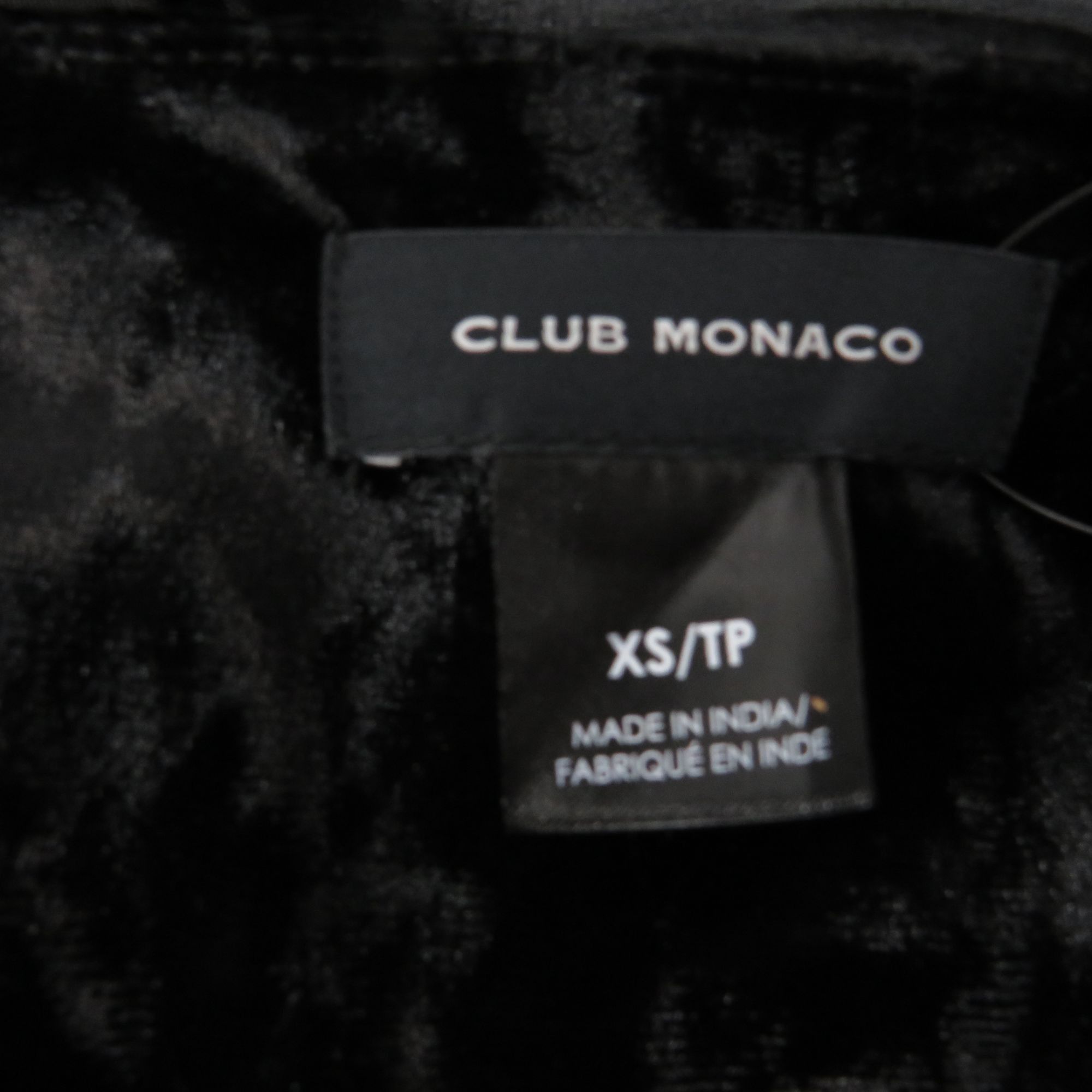 Club Monaco Club Monaco Crushed Velvet Cowl Neck Chemise Black XS Adjust Size XS / US 0-2 / IT 36-38 - 4 Thumbnail
