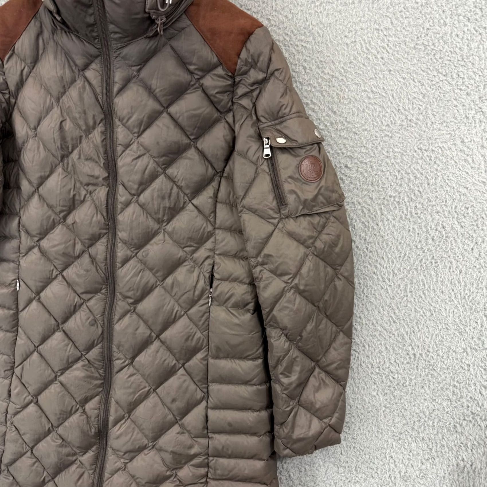Ralph Lauren Lauren Ralph Lauren Jacket Women Small Brown Puffer Down Long Hooded Quilted Zip Jacket Size S / US 4 / IT 40 - 5 Thumbnail