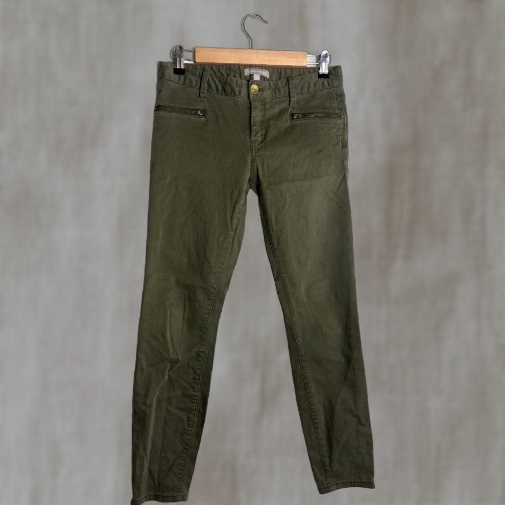 Banana Republic banana republic Womens Army Green Cotton Pants Slim Straight 29x28 Size 26 Chino Slimming Womens Size 26" / US 2 / IT 38 - 1 Thumbnail