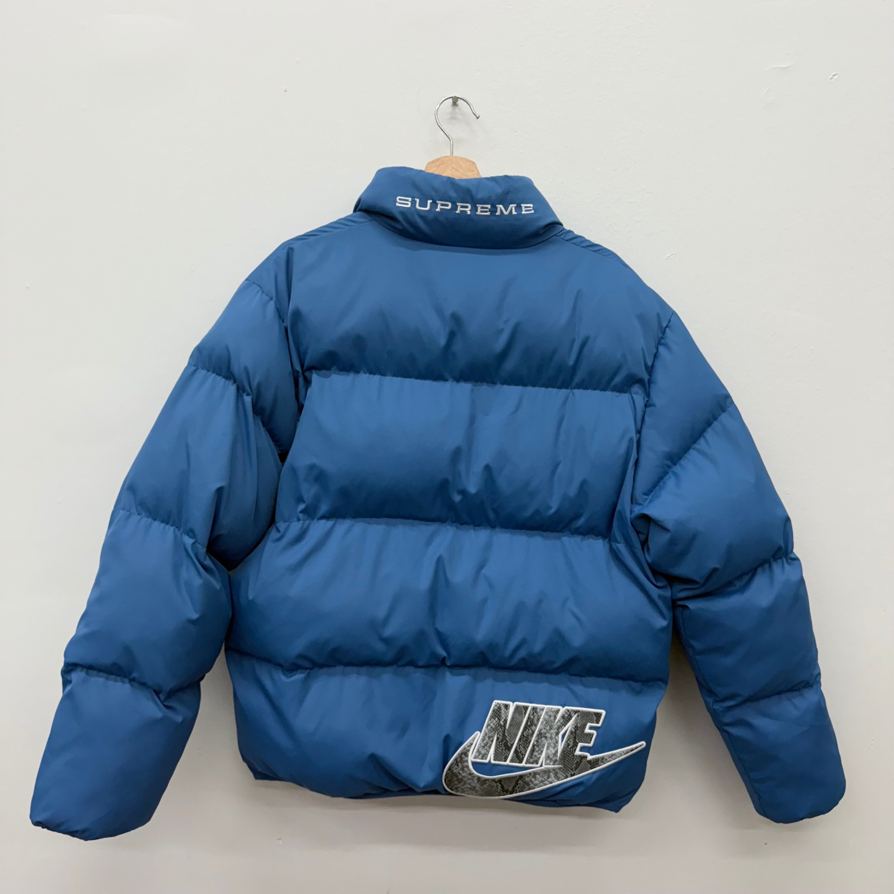 Nike × Supreme Supreme Nike Snakeskin Blue Puffer Jacket - Size M Size US M / EU 48-50 / 2 - 2 Thumbnail