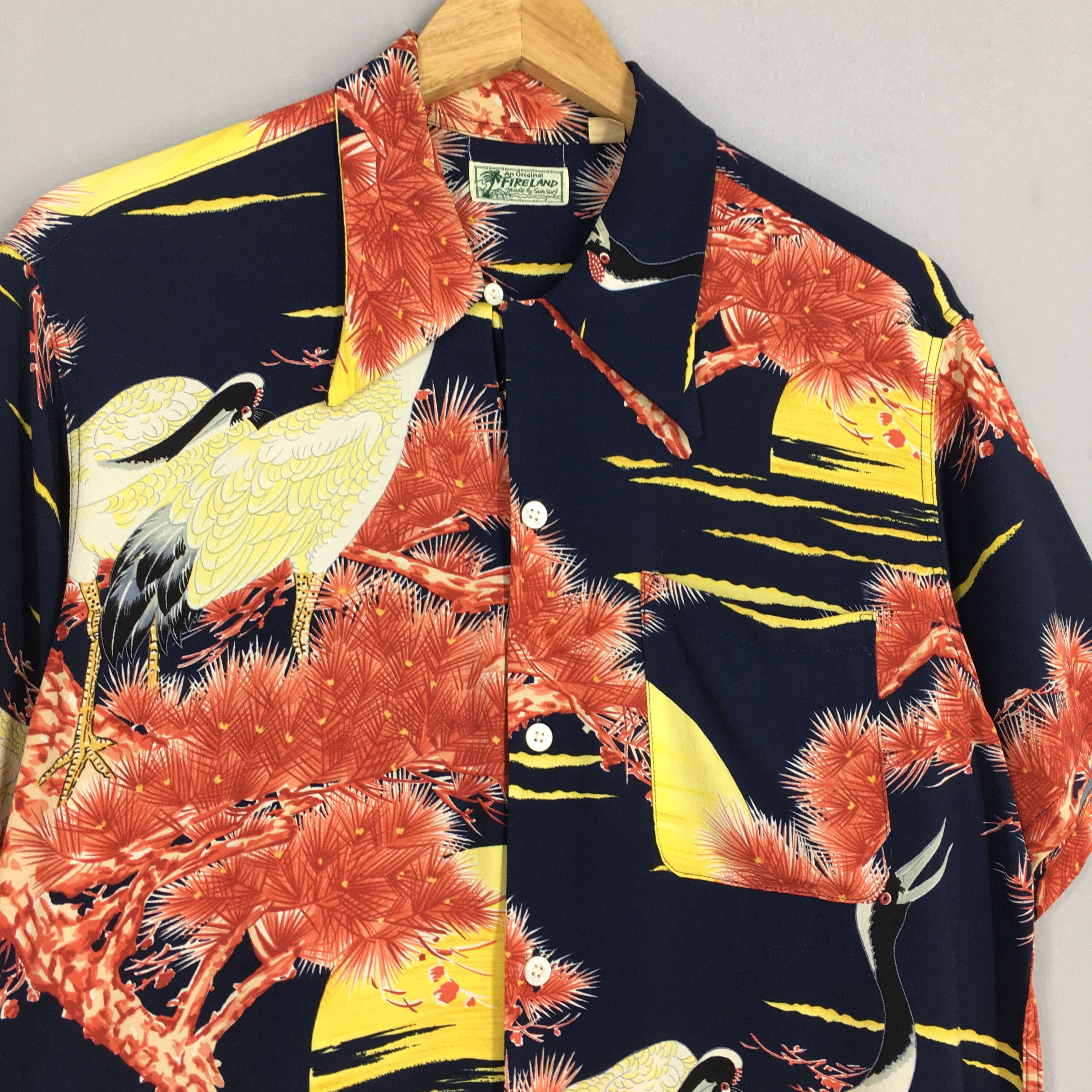 Sun Surf Hawaiian Japanese Sun Surf Toyo Phoenix Bird Rayon Shirt Size US M / EU 48-50 / 2 - 3 Thumbnail