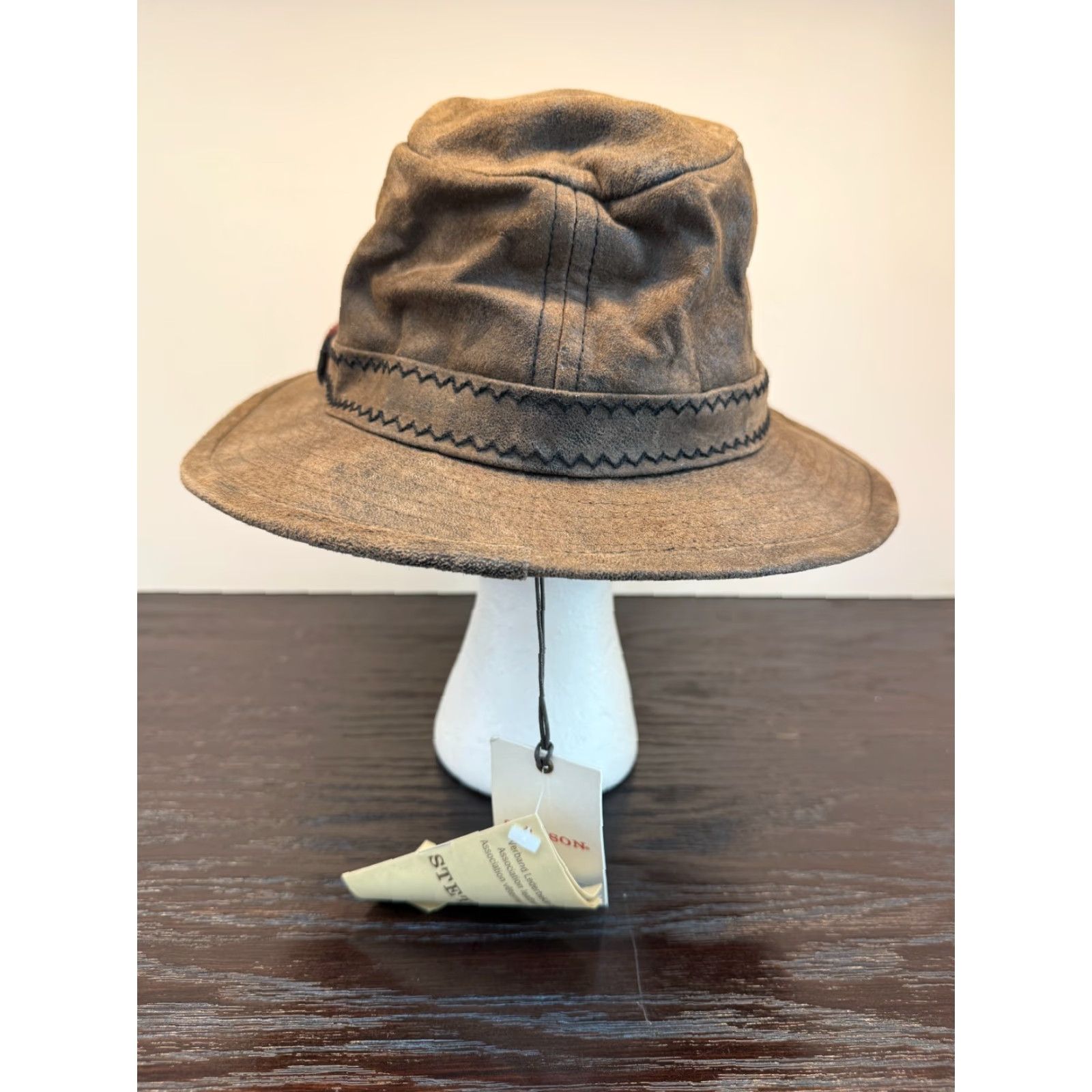 Stetson Stetson Hat XS Brown Leather Madras Lined Bucket Travel Hike Mens Size ONE SIZE - 4 Thumbnail