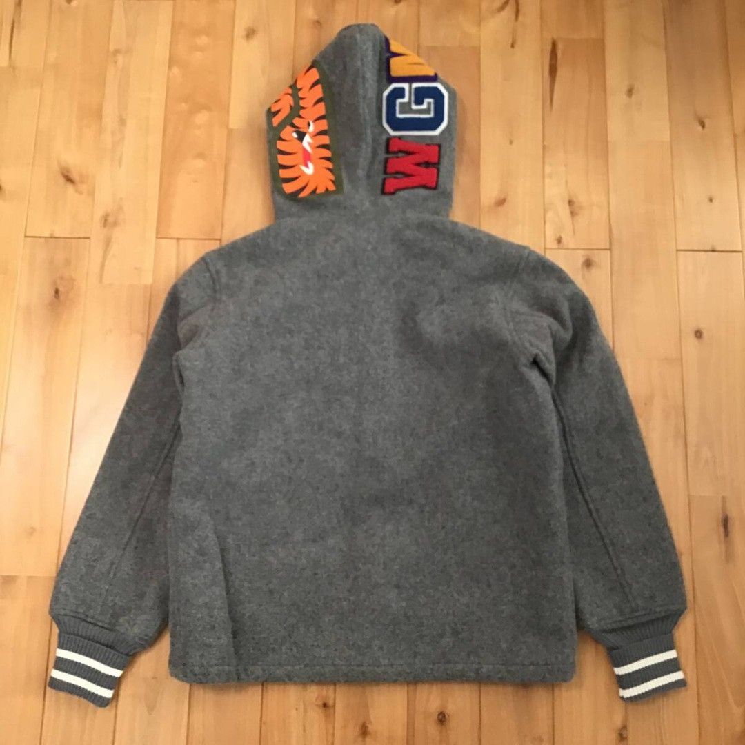Bape BAPE Melton wool SHARK HOODIE VARSITY JACKET a bathing ape Size US S / EU 44-46 / 1 - 2 Thumbnail