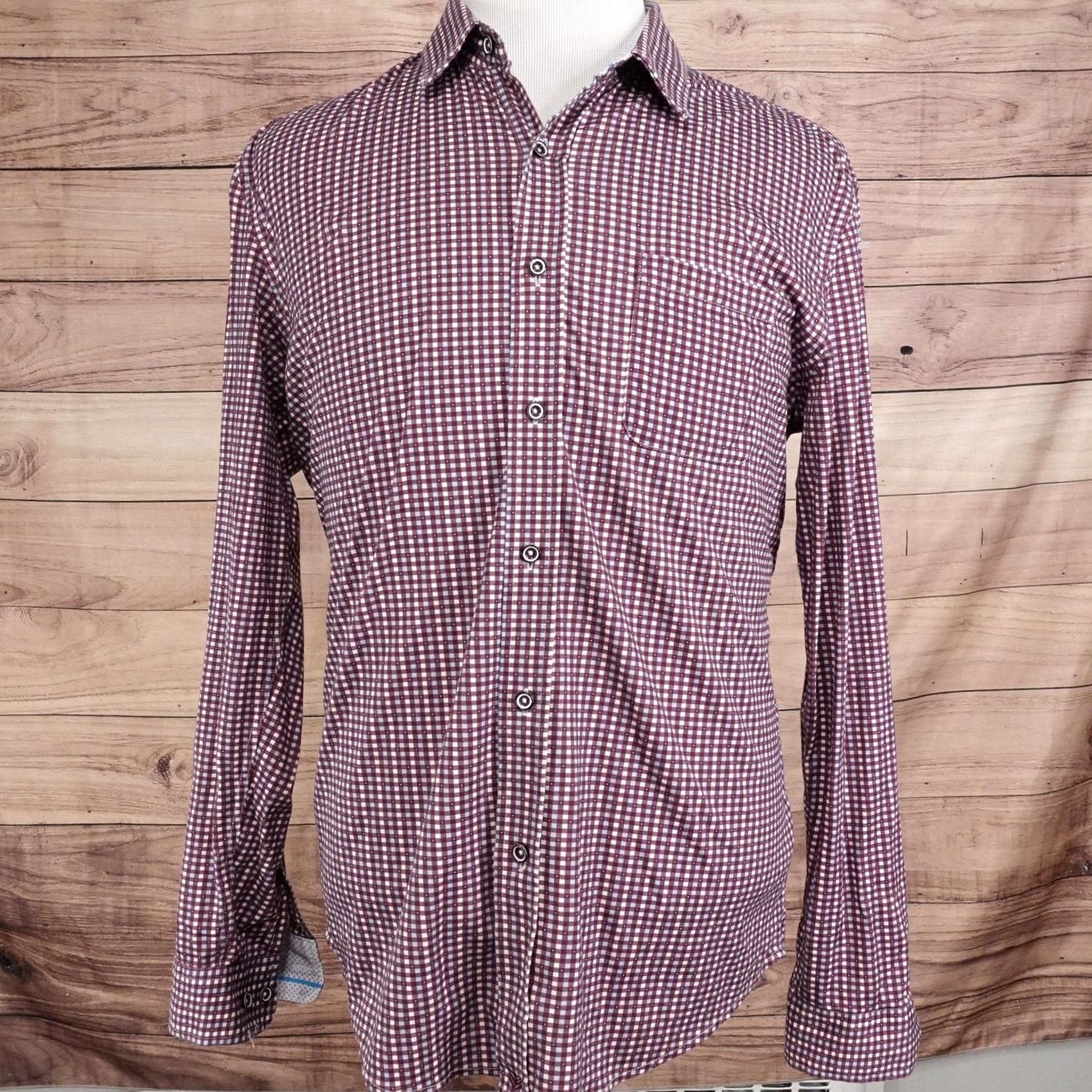 Vintage Buttercloth Shirt Mens L Red Check Long Sleeve Button-Up Regular Fit Cotton Size US L / EU 52-54 / 3 - 3 Thumbnail