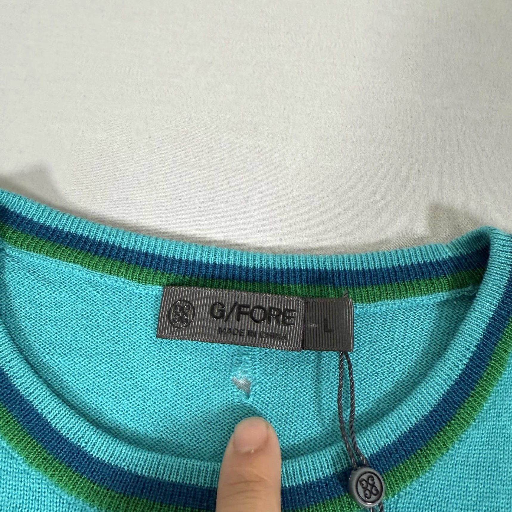 G/FORE G/FORE Men's Golf Sweater Large Blue Wool Crewneck Pullover Stretch Classic Size US L / EU 52-54 / 3 - 5 Thumbnail