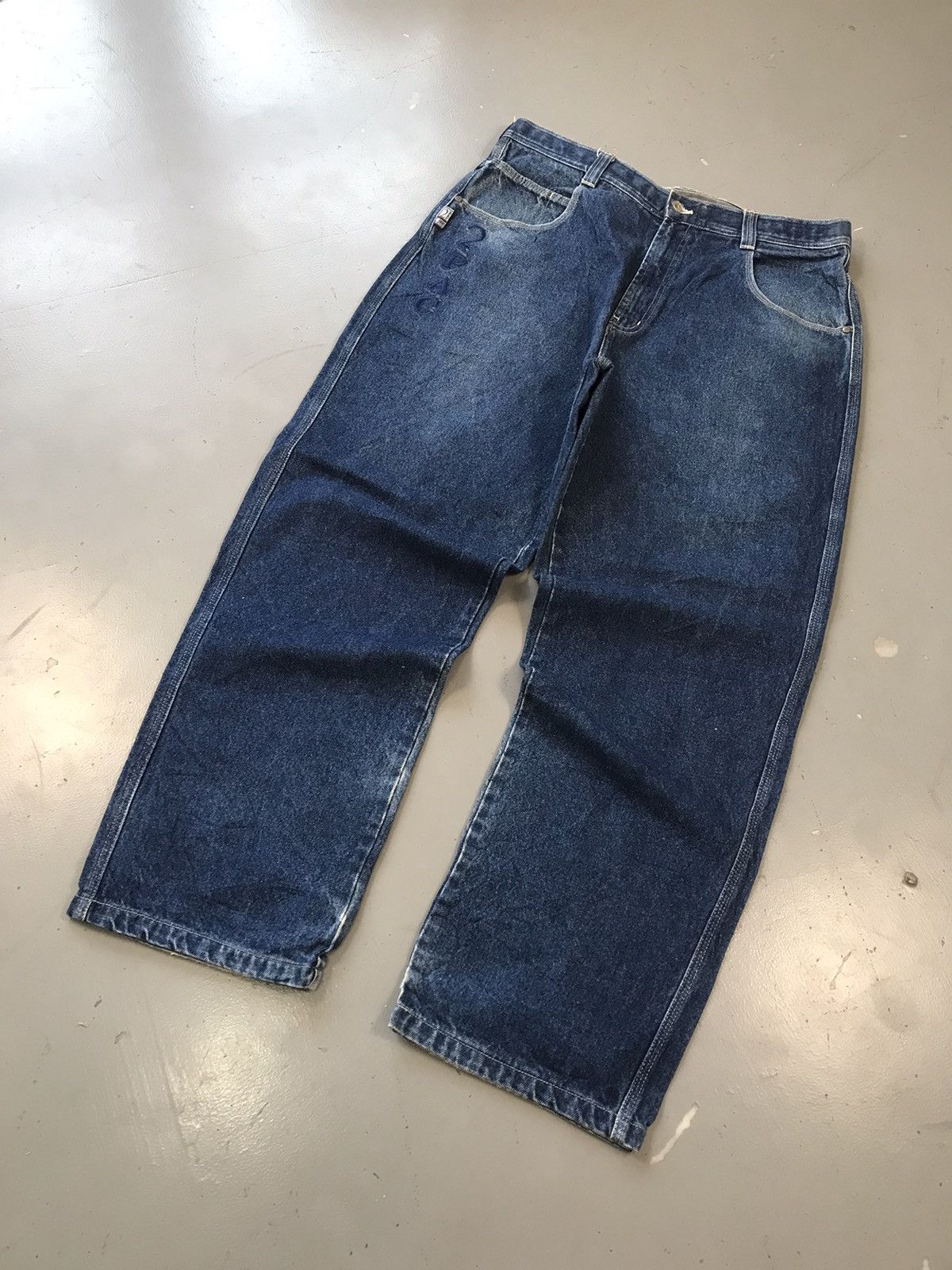 Southpole × Vintage Vintage 2 pac SpellOut embroidered denim Size US 39 - 3 Thumbnail