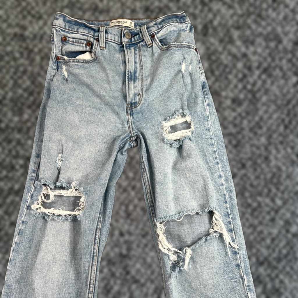 Abercrombie & Fitch Abercrombie & Fitch Jeans Ankle High Rise 2 Reg 26 Blue Denim 5-Pocket Women Vintage 90s Distressed Size 26" / US 2 / IT 38 - 1 Thumbnail