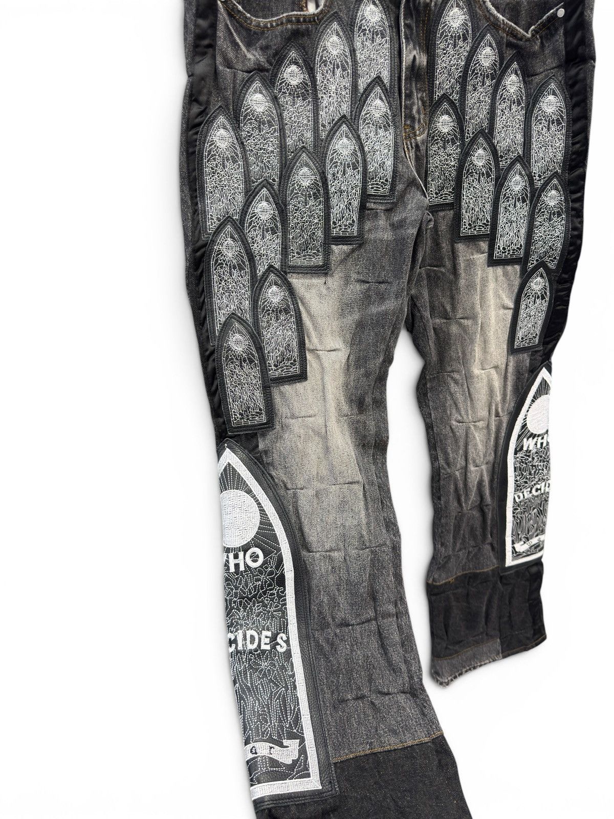 Who Decides War Who Decides War Satin Black Denim Window Jeans Size US 32 / EU 48 - 5 Thumbnail