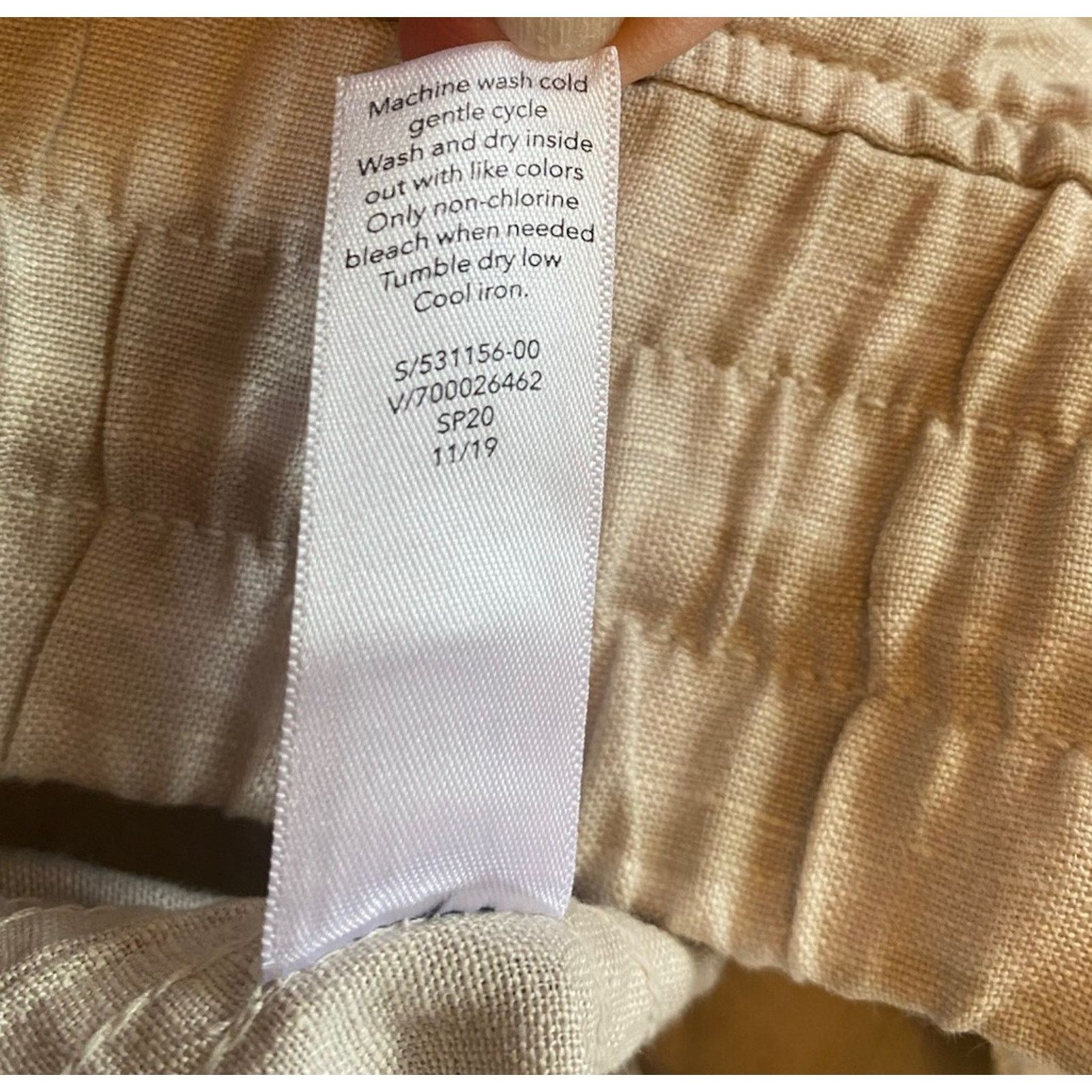 Athleta Athleta Linen Joggers Women’s 12 Beige Camo Zip Pockets Size 34" / US 12 / IT 48 - 4 Thumbnail