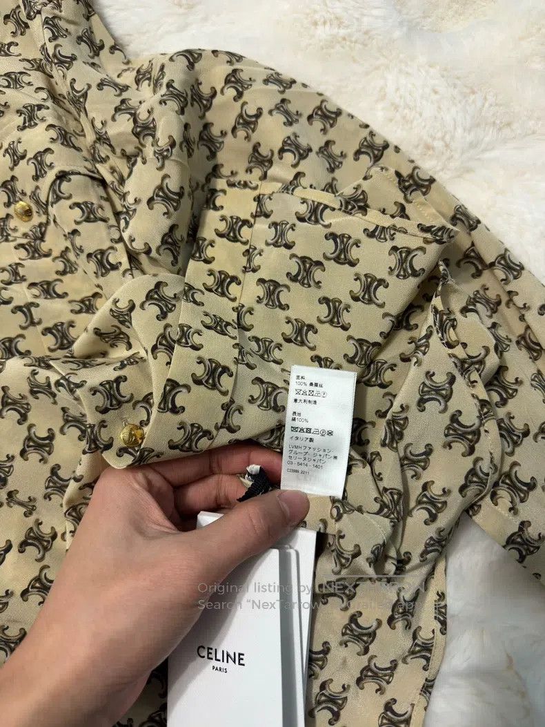 Celine CELINE Silk Women's Shirt Size XS / US 0-2 / IT 36-38 - 4 Thumbnail