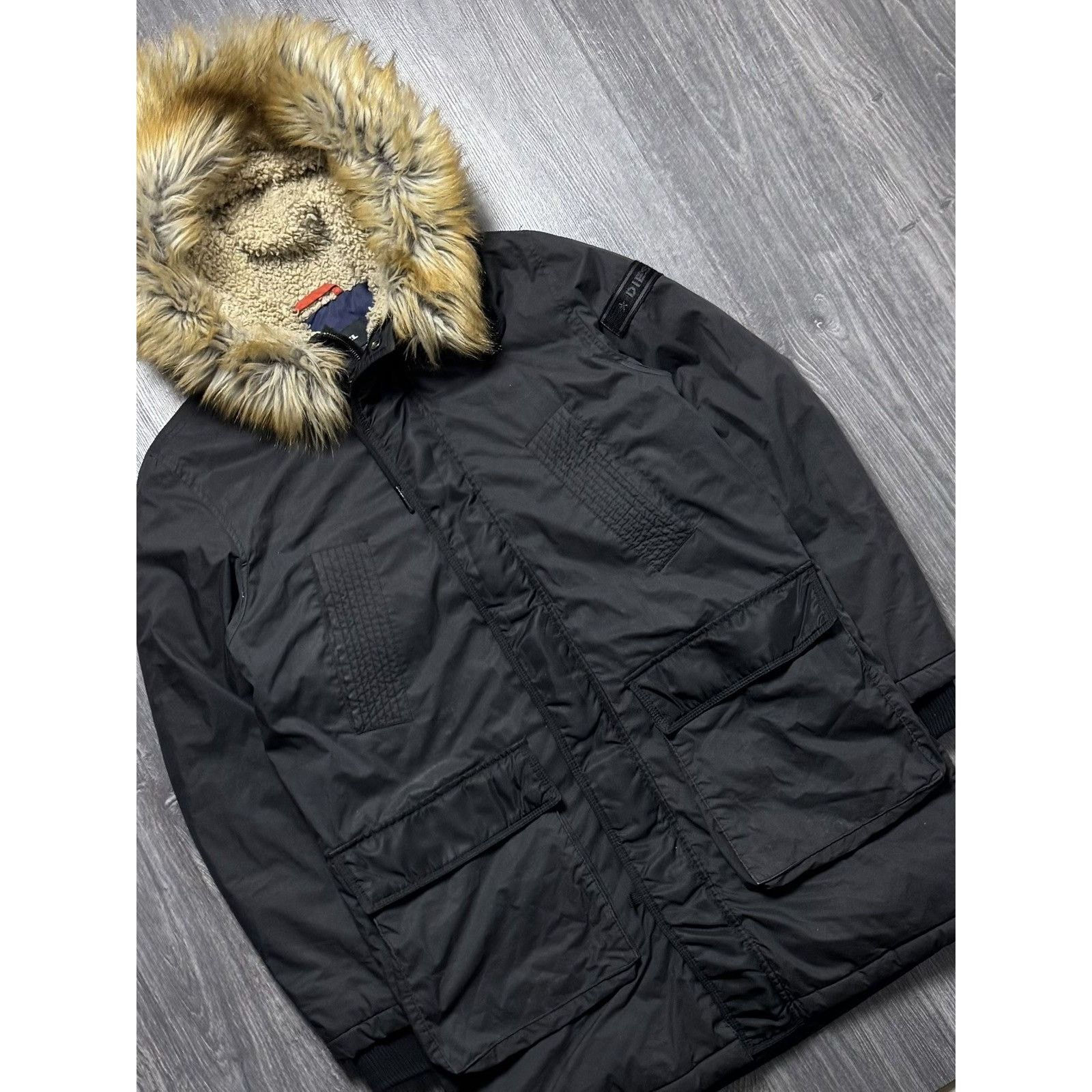 Diesel × Vintage Diesel Zip Fur Hoodie Parka Ifsixwasnine Lgb Style Size US L / EU 52-54 / 3 - 3 Thumbnail