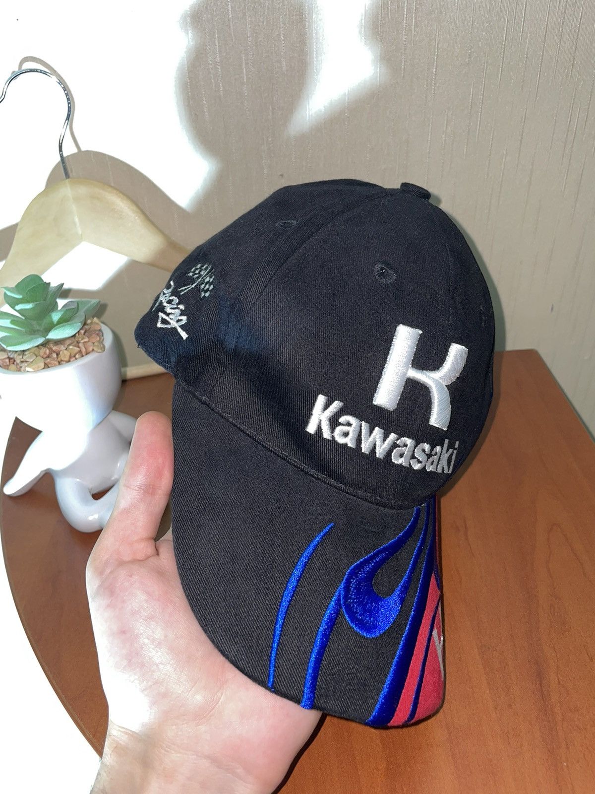 Vintage Kawasaki vintage racing cap 90s Size ONE SIZE - 3 Thumbnail