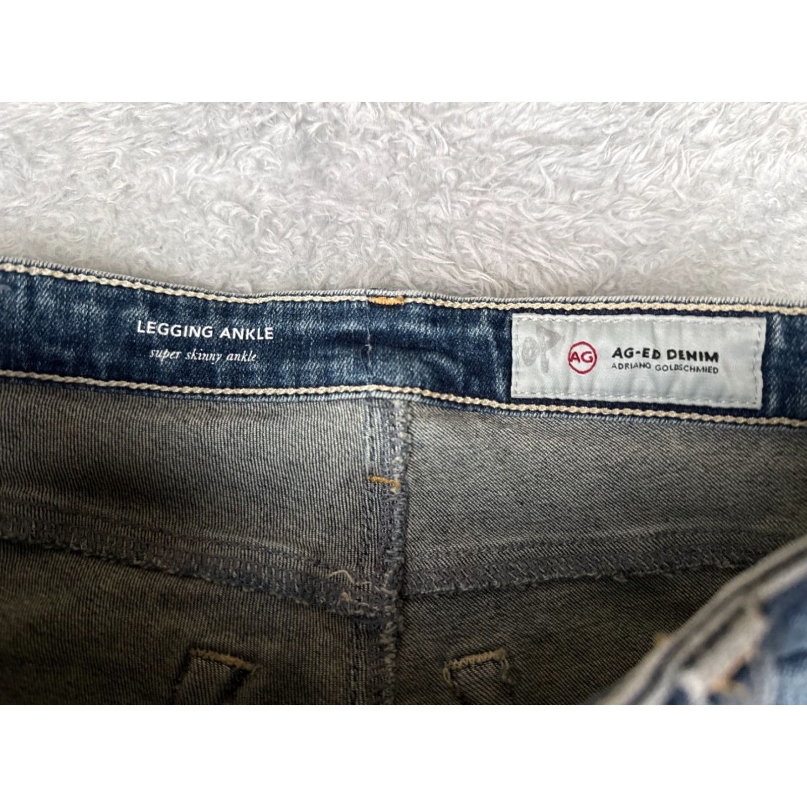 Vintage AG Adriano Goldschmied Jeans Women 28 Blue Legging Super Skinny Distressed Denim Skinny Jeans Women 28 Blue Size 28" / US 6 / IT 42 - 6 Thumbnail