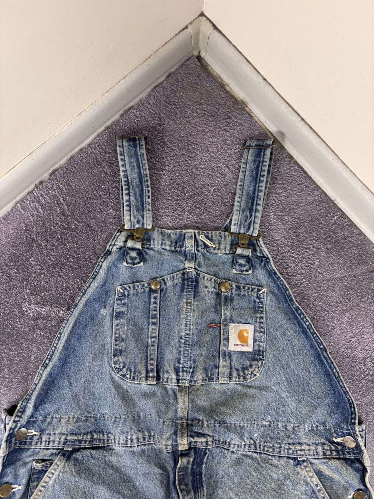 Carhartt Vintage Carhartt Bib Overalls R07 DST Blue Denim Carpenter Size US 42 / EU 58 - 10 Thumbnail