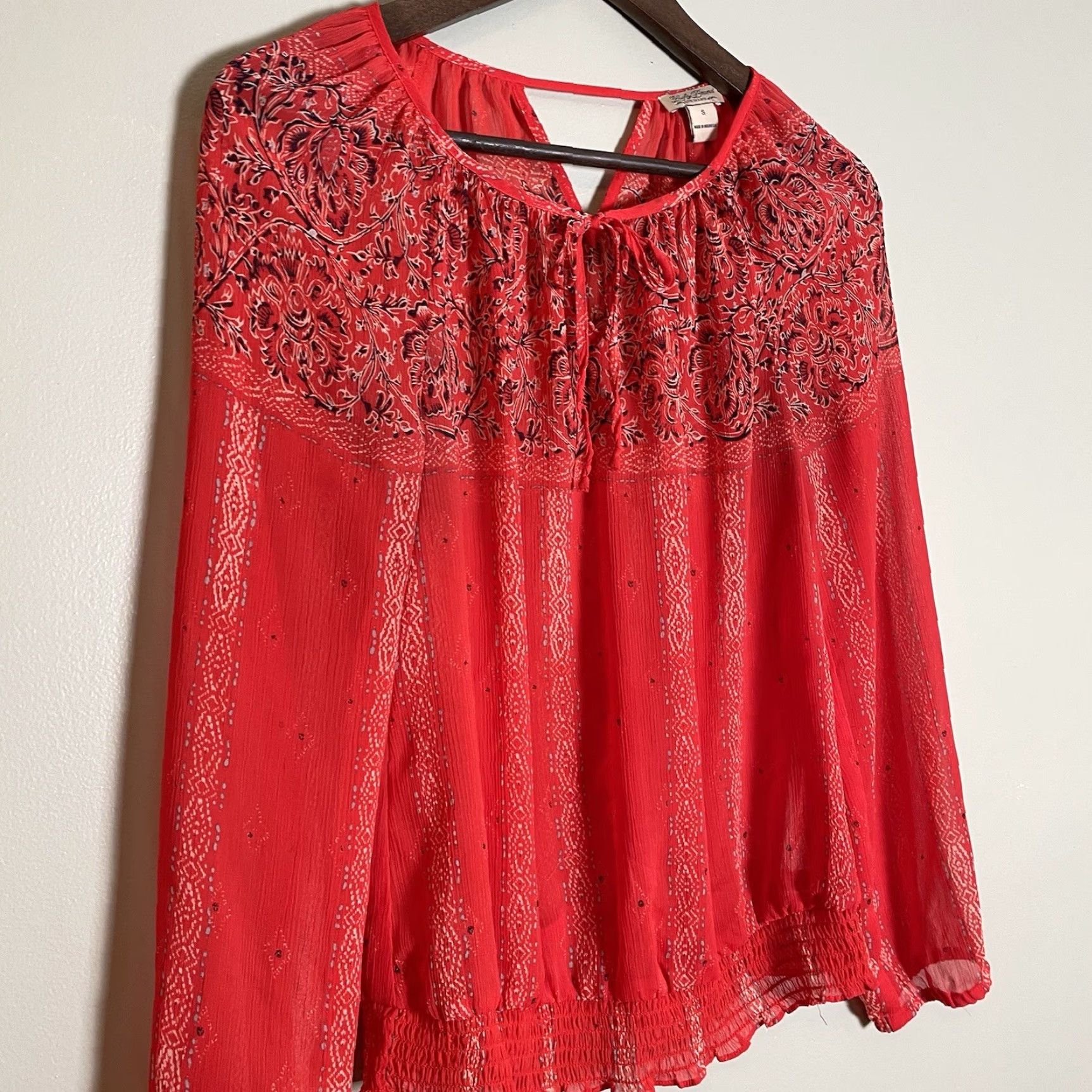 Lucky Brand **Lucky Brand Red Paisley Print Small Blouse** User: Lucky Brand Red Small Paisley Print Blouse Size S / US 4 / IT 40 - 3 Thumbnail