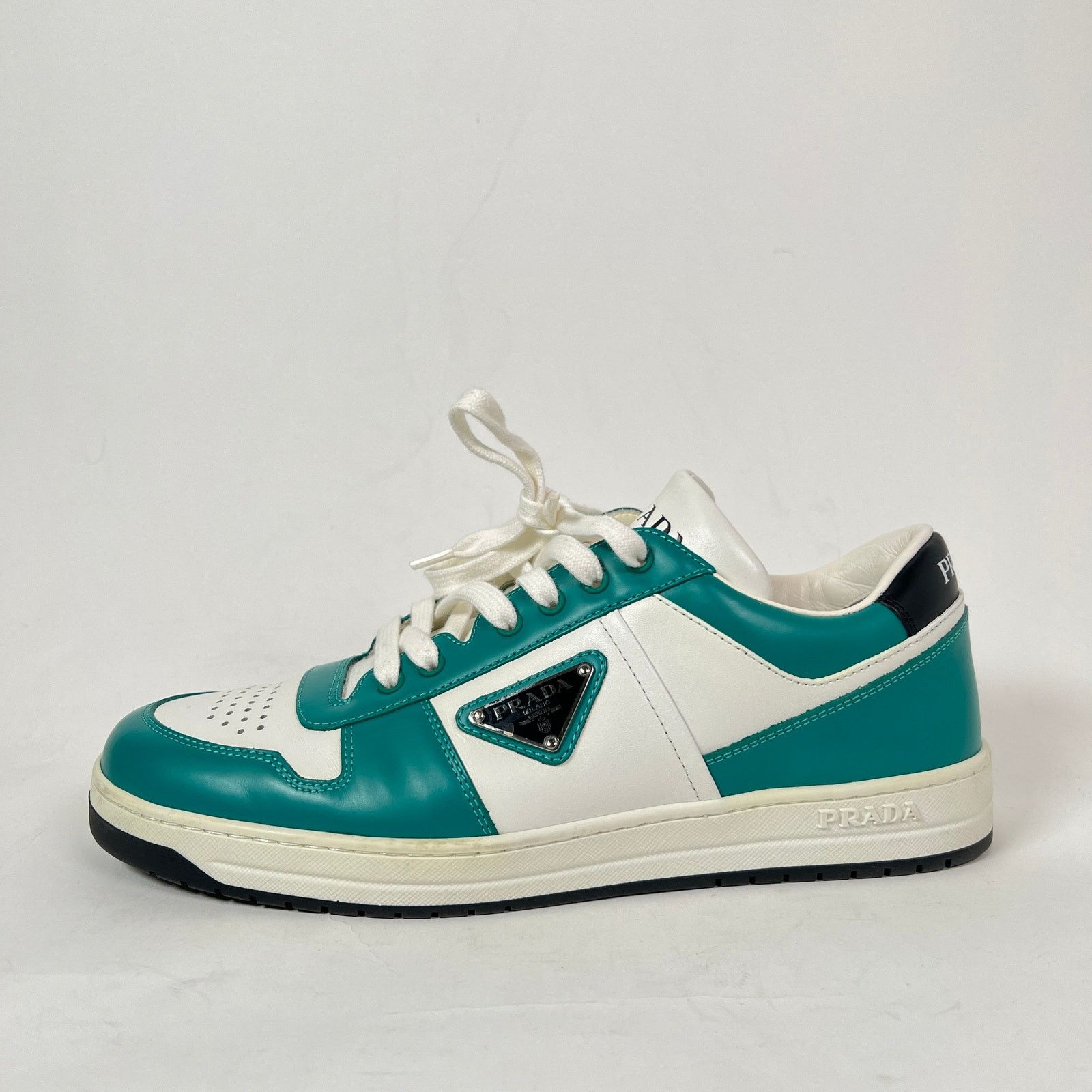 Prada Prada Teal Downtown Leather Sneaker Size 8 Size US 8.5 / EU 41-42 - 3 Thumbnail