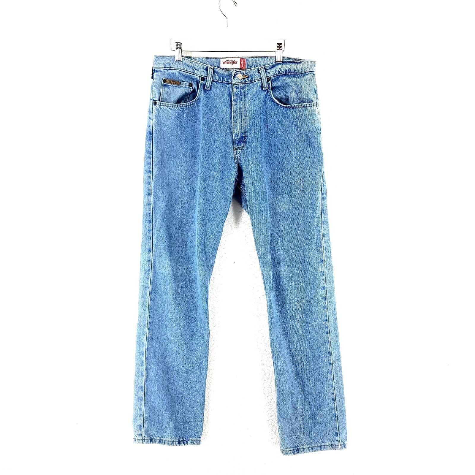 Wrangler Genuine Wrangler Light Blue Denim Mid Rise Jeans 34/32 Size US 34 / EU 50 - 1 Thumbnail