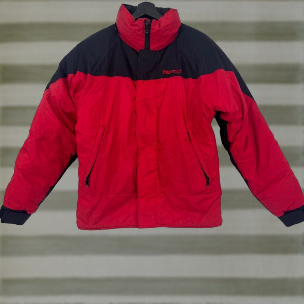 Marmot VINTAGE Marmot Jacket Puffer Mens Medium Red Black Down Goretex Ski Coat USA Size US M / EU 48-50 / 2 - 1 Thumbnail
