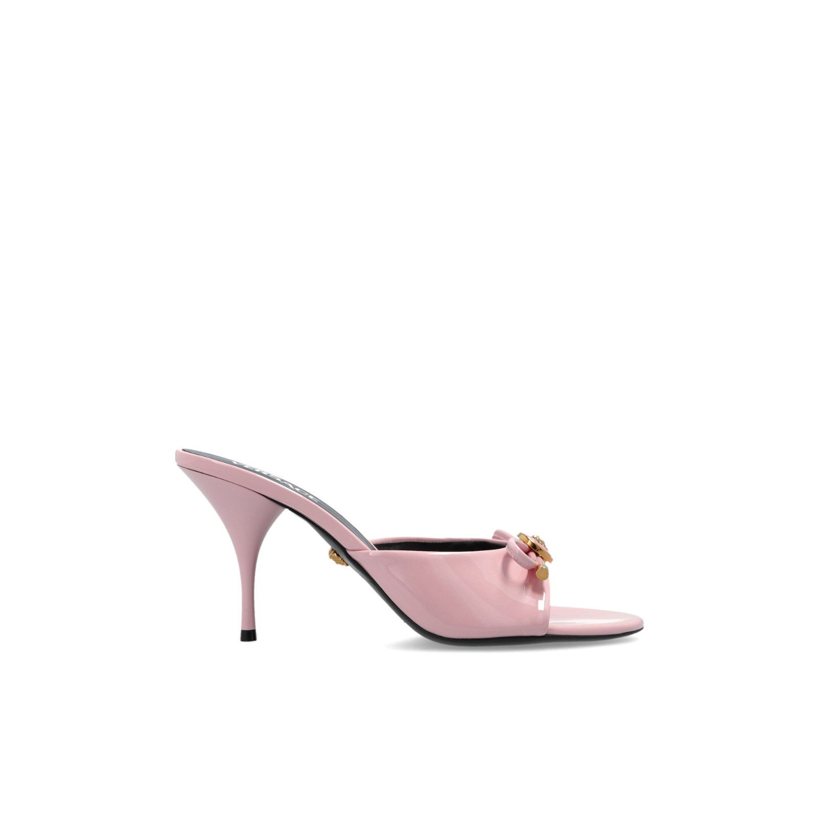 VERSACE 'Opera Bow' Women's Pink Heeled Mules New And Authen