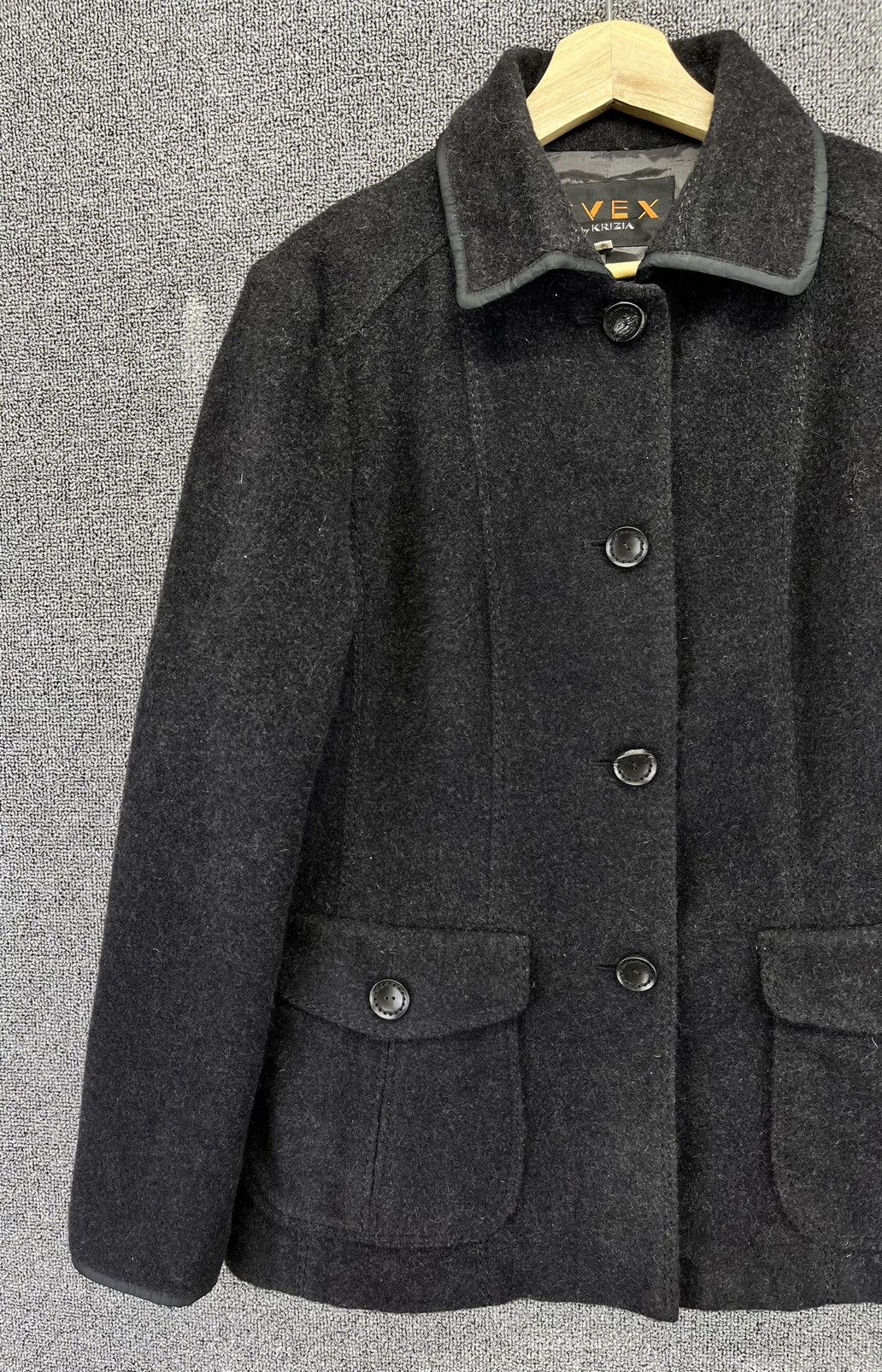 Krizia Vintage Evex by Krizia Button Up Black Wool Jacket Size M / US 6-8 / IT 42-44 - 2 Thumbnail