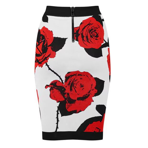Balmain o1g2r1mq0924 Floral Jacquard Midi Skirt in Multicolor Size 25" / US 0 / IT 36 - 2 Thumbnail