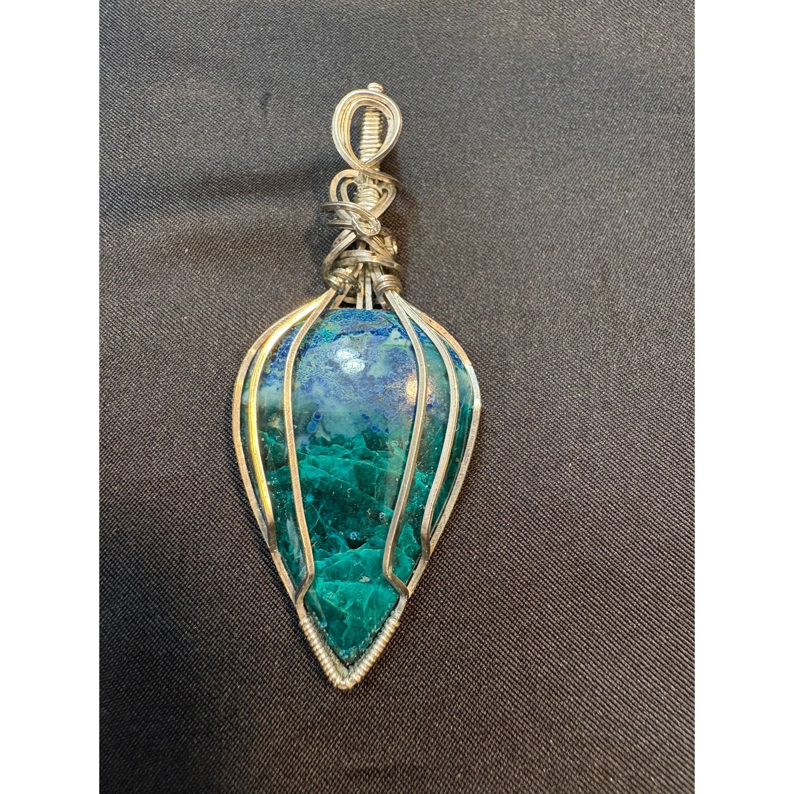 Other Large Sterling Silver Chrysocolla & Azurite Pendant Size ONE SIZE - 1 Thumbnail