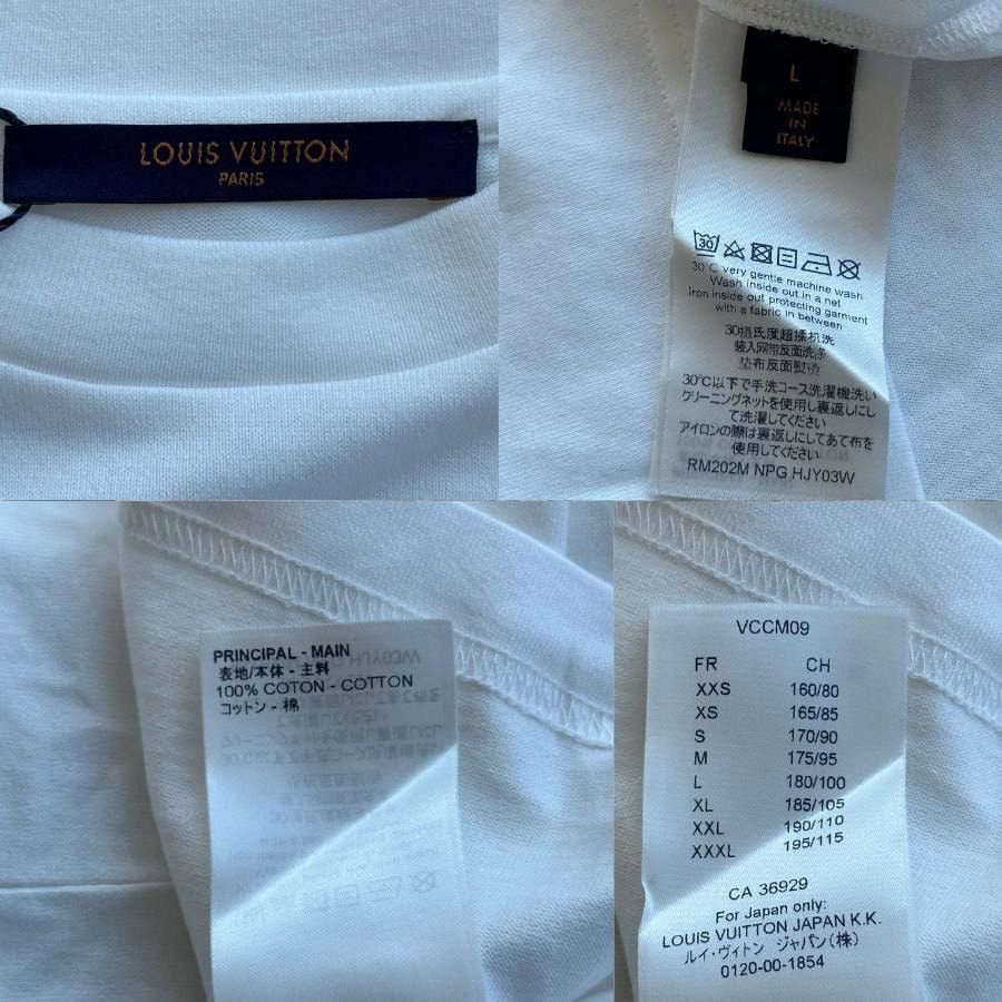 Louis Vuitton LOUIS VUITTON WHITE & BLUE LV STITCH LOGO T-SHIRT Size US L / EU 52-54 / 3 - 3 Thumbnail
