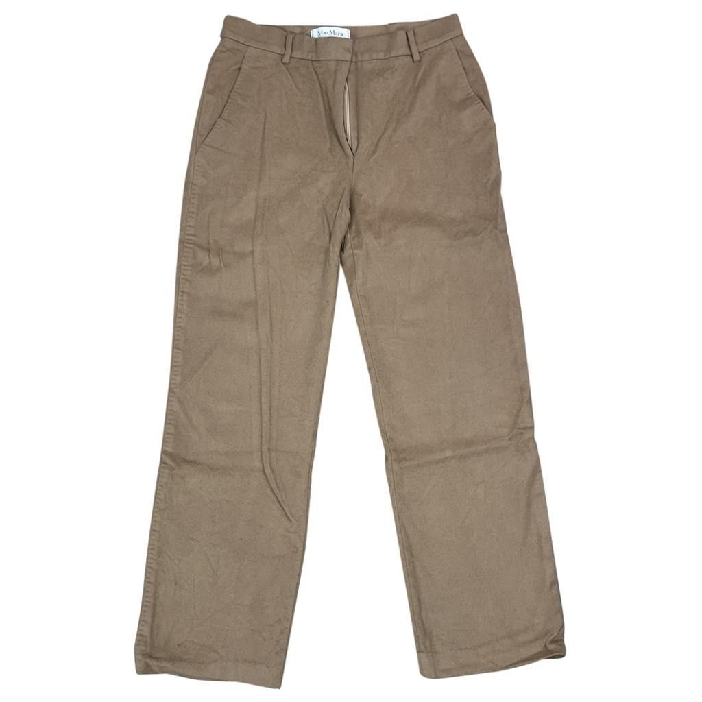 image of Max Mara Wool Trousers in Brown, Women's (Size 30)