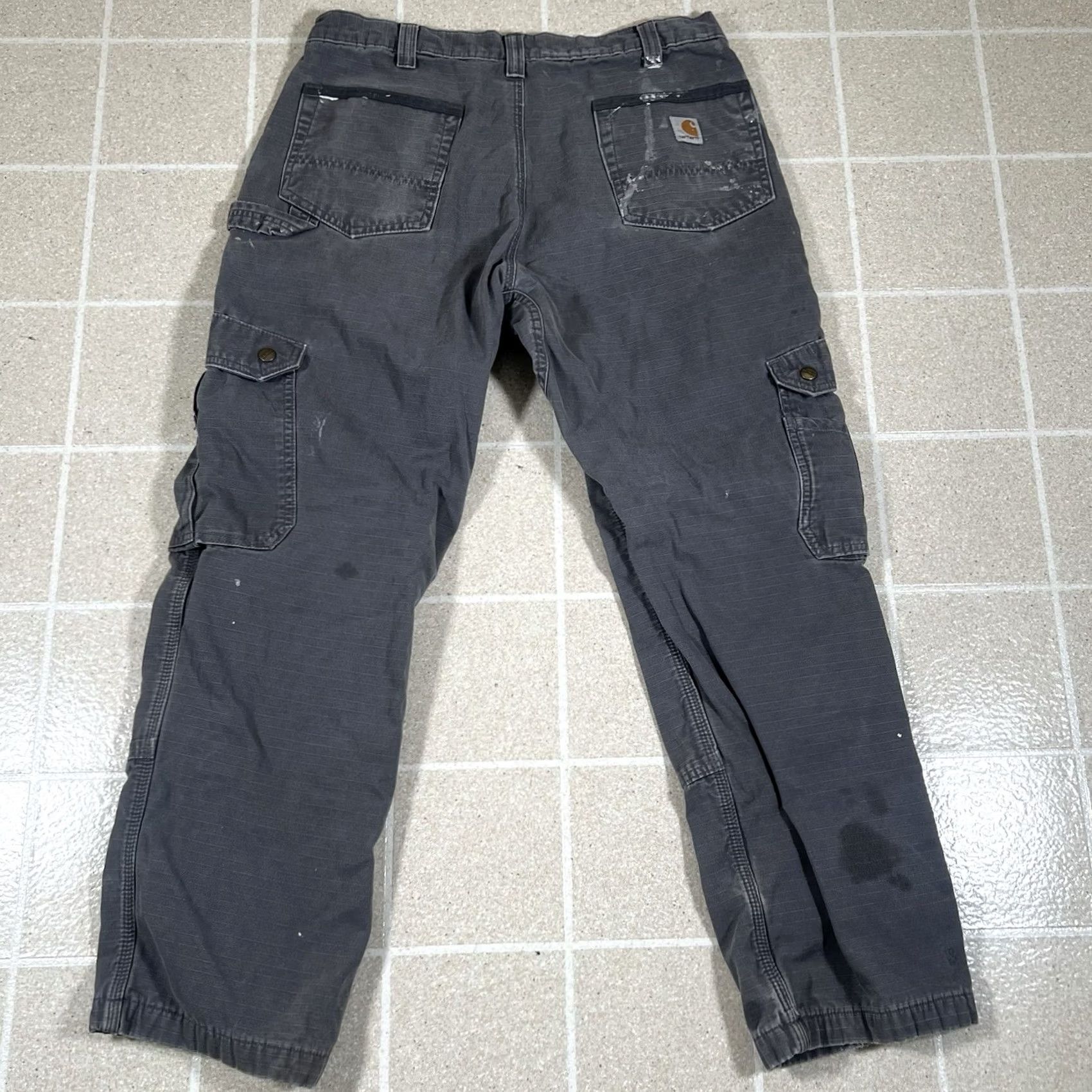 Carhartt Carhartt Cargo Pants Men's Gray Relaxed Fit Flannel Lined Work Ripstop 32x30 Size US 32 / EU 48 - 7 Thumbnail